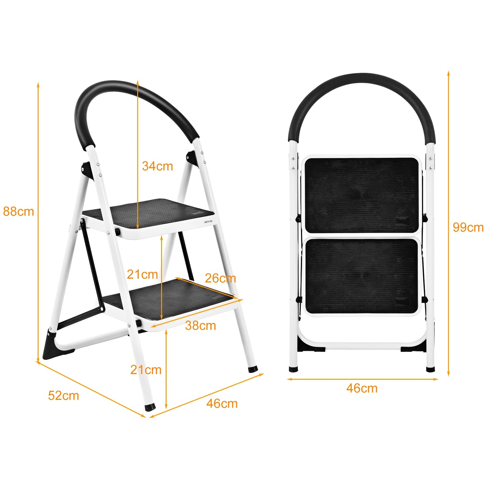 2 Costway 2-Steps Folding Ladder Portable Step Stool w/Anti-Slip Pedal, 2 of 2