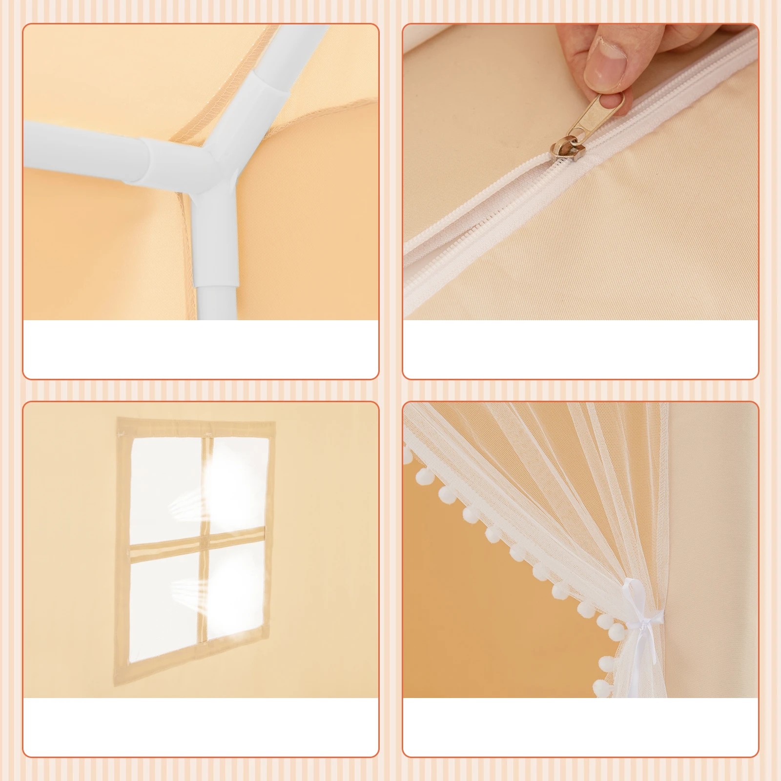 4 Costway Kids Play Tent Fairy Castle w/Star & Mat, 4 of 5