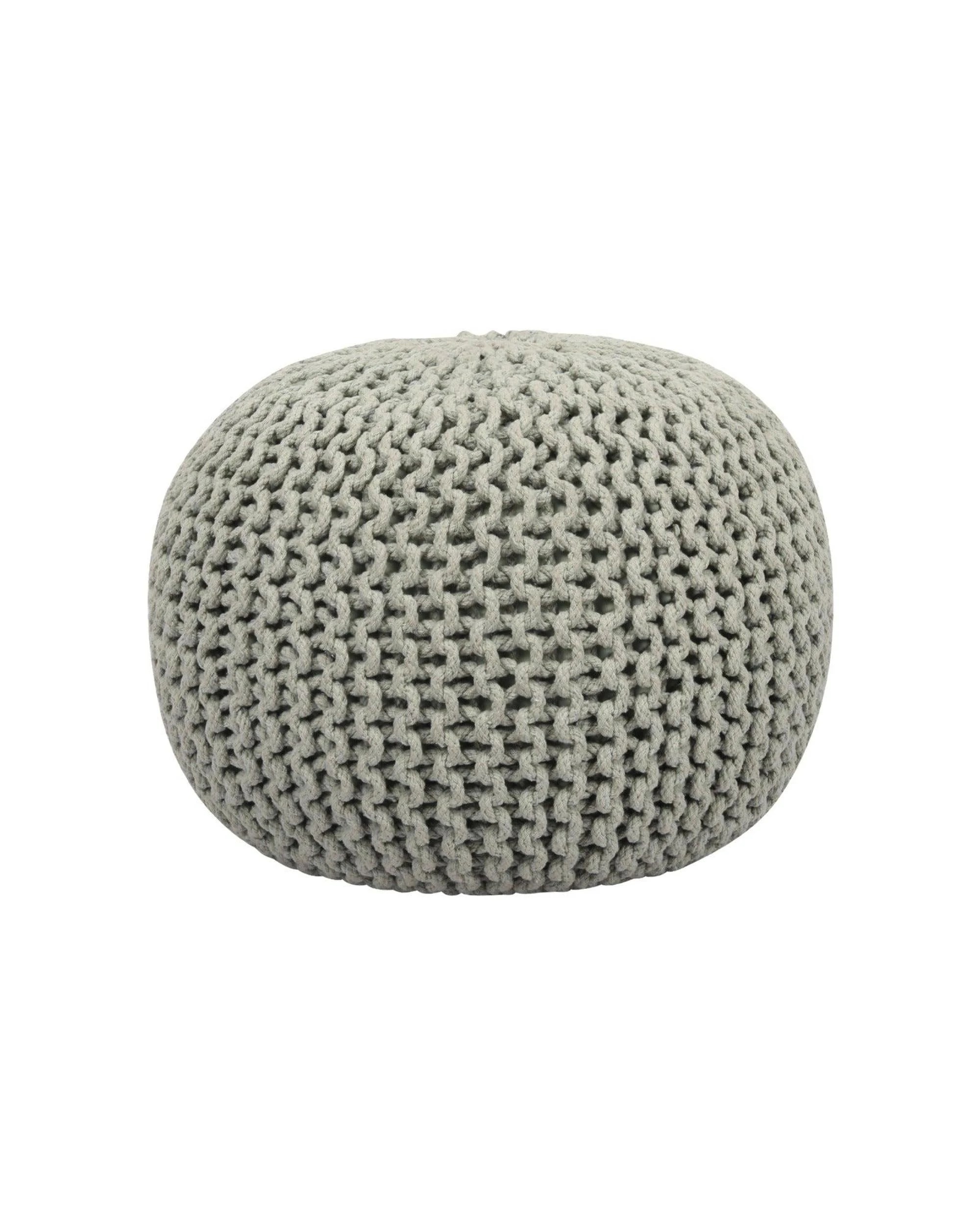 1 La Grace Home Braided Ottoman Pouffe - Sage-Green, 1 of 1