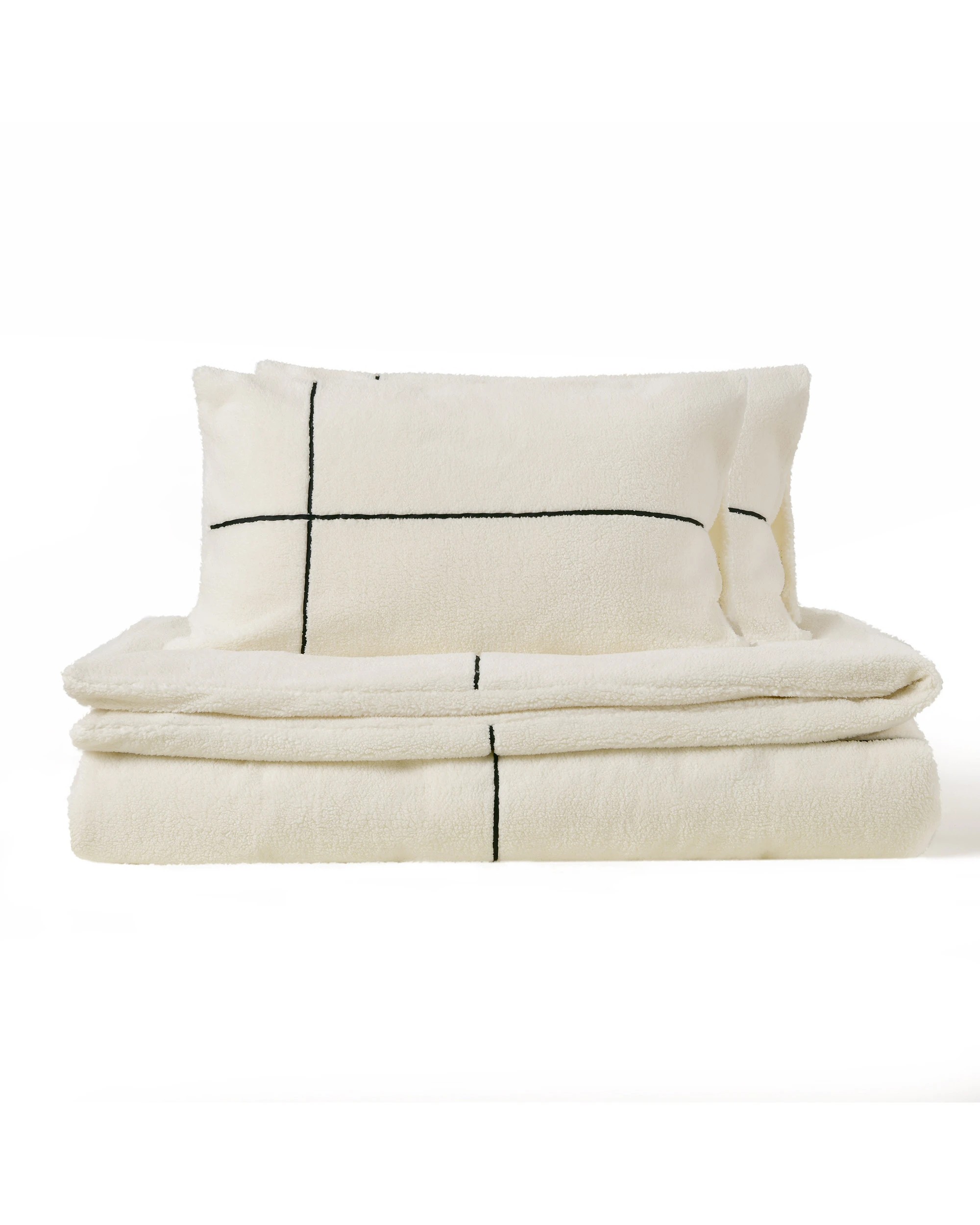 7 Dreamaker Jasper Teddy Fleece Quilt Cover Set - Queen Bed - Snow, 7 of 8