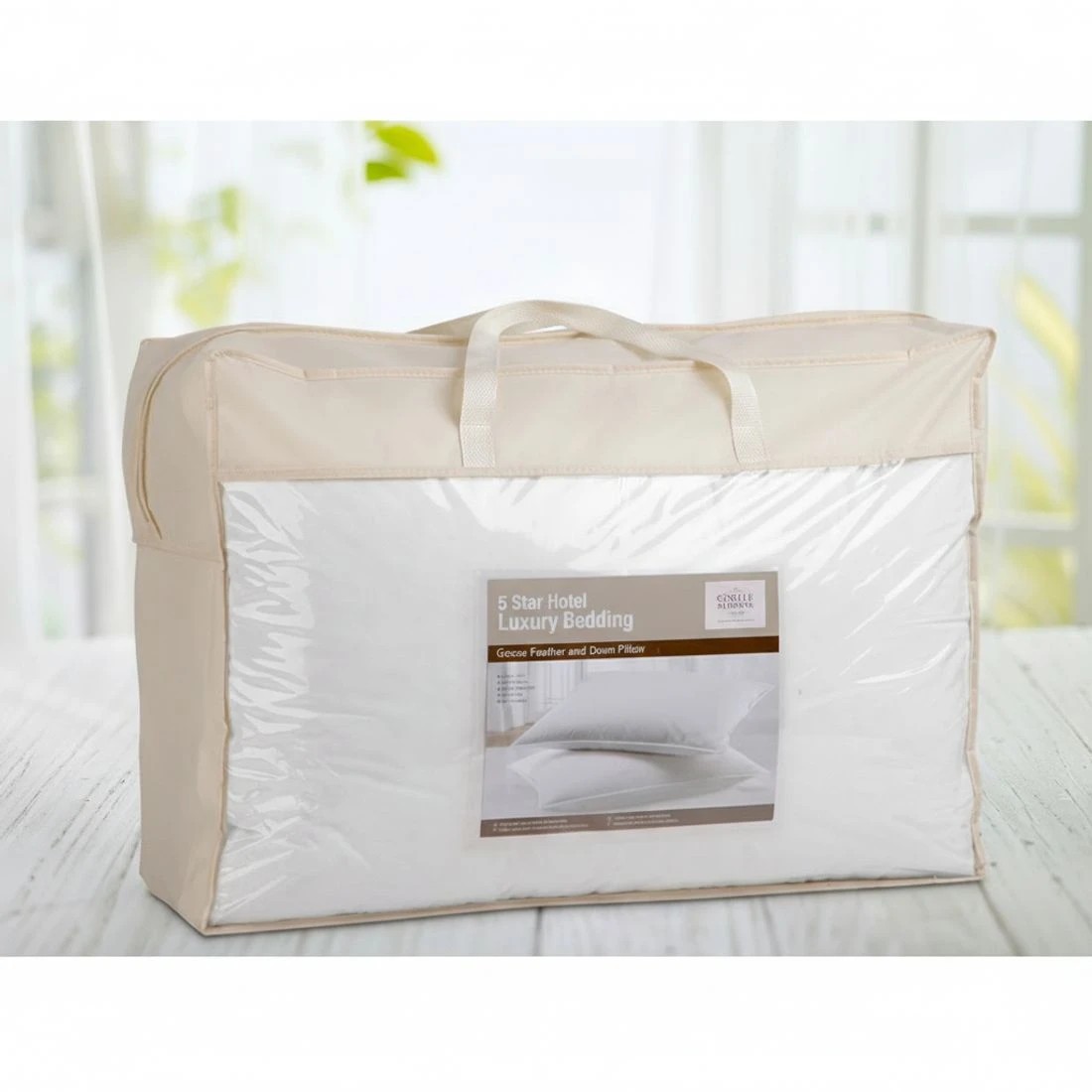 6 Giselle Bedding Goose Feather Down Pillow Twin Pack - White, 6 of 8