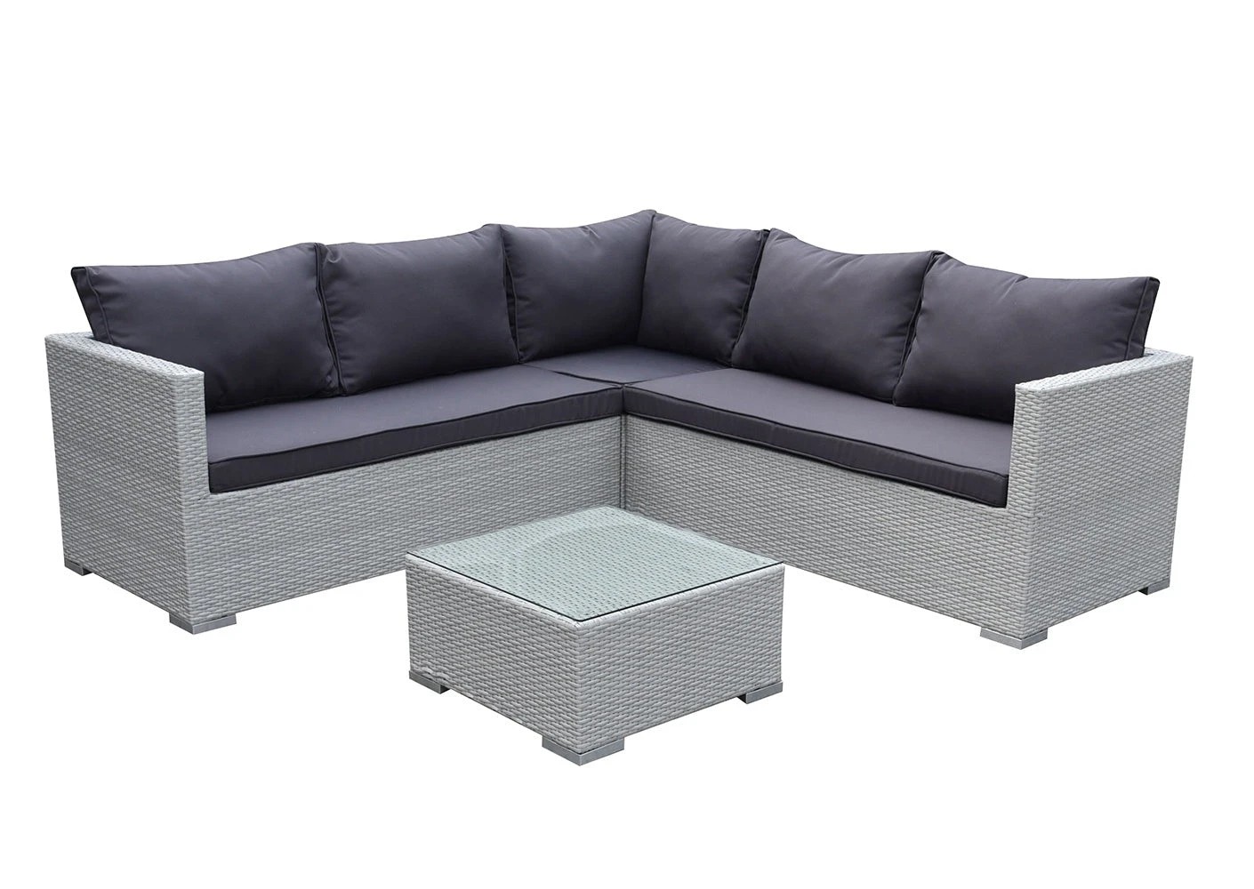 3 Elora 4pc Lounge Set Outdoor Sofa Furniture Rattan Wicker Corner W Table Garden Patio, 3 of 9