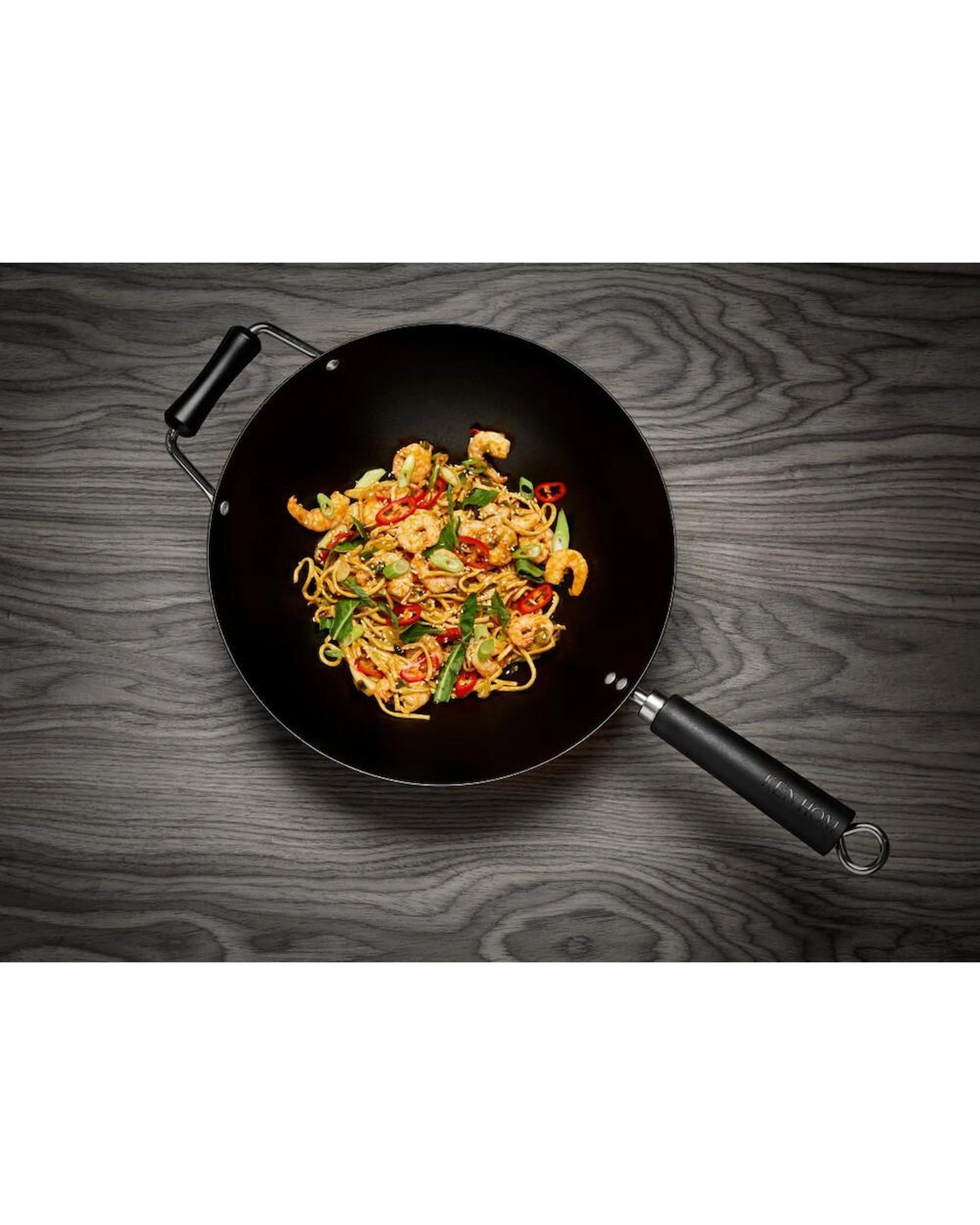 4 Ken Hom Excellence Nonstick Carbon Steel Wok 31cm, 4 of 7