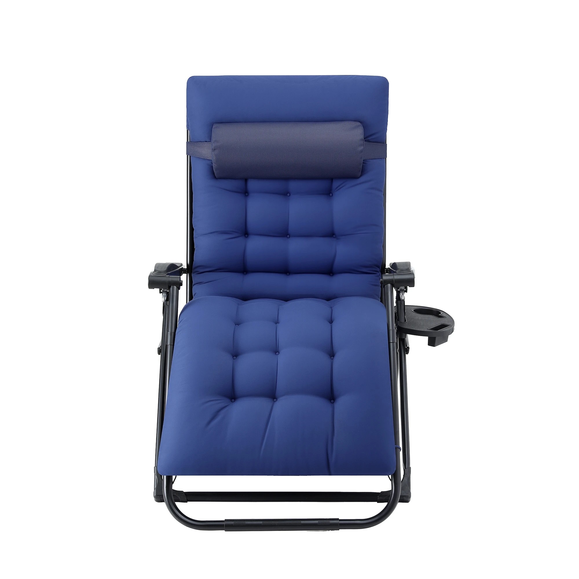 1 Gardeon Sun Lounge Lounger Folding Camping Zero Gravity Chair Outdoor Furniture - Blue, 1 of 5