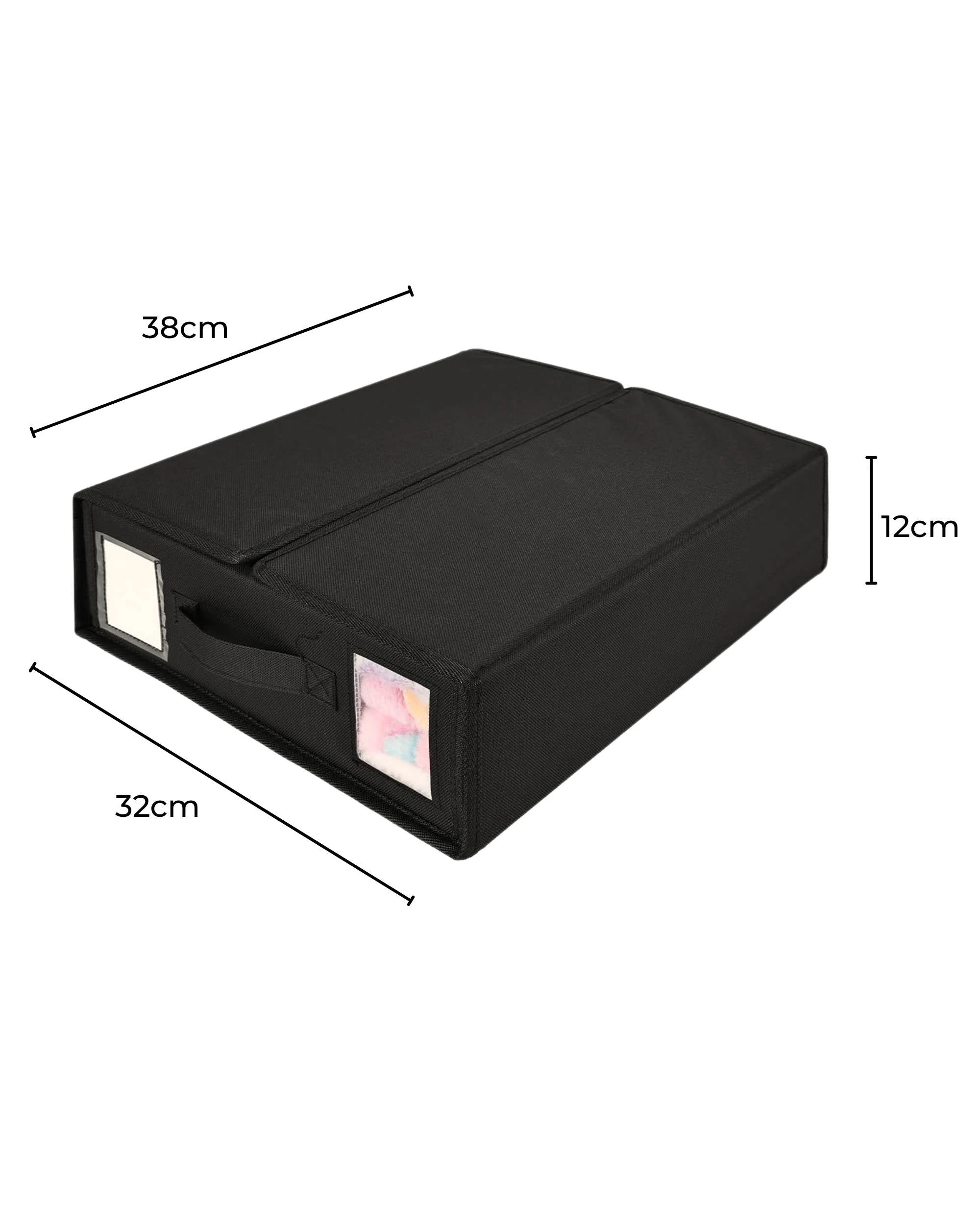 3 Kitchee 10x Foldable Bed Sheet Storage Box - Linen + Closet Organiser Black, 3 of 3