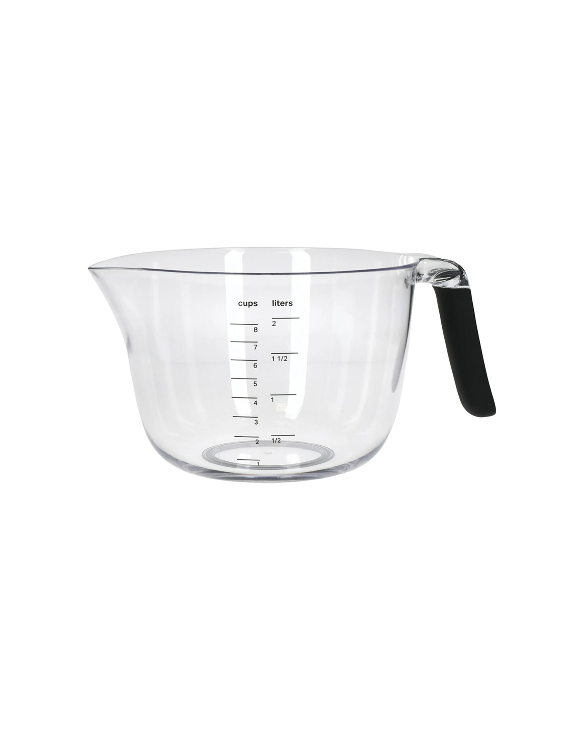 2 KitchenAid 2PK Plastic Batter Bowl Measuring Jug 2L Non-Slip Dishwasher Safe Set - Clear, 2 of 3