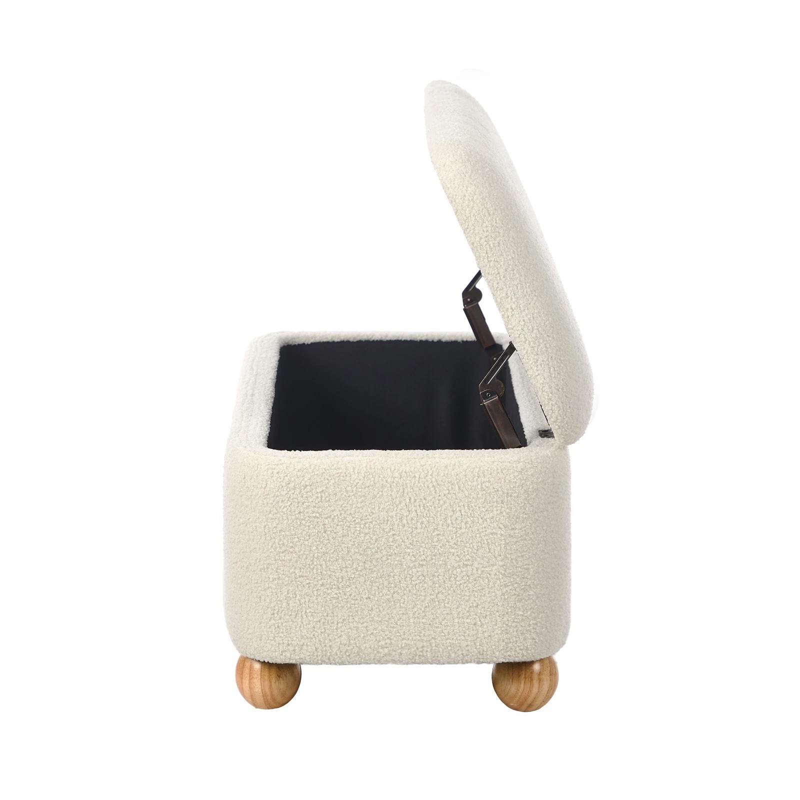 10 Oikiture Storage Ottoman Bench Ball Feet Teddy Boucle - Beige, 10 of 10