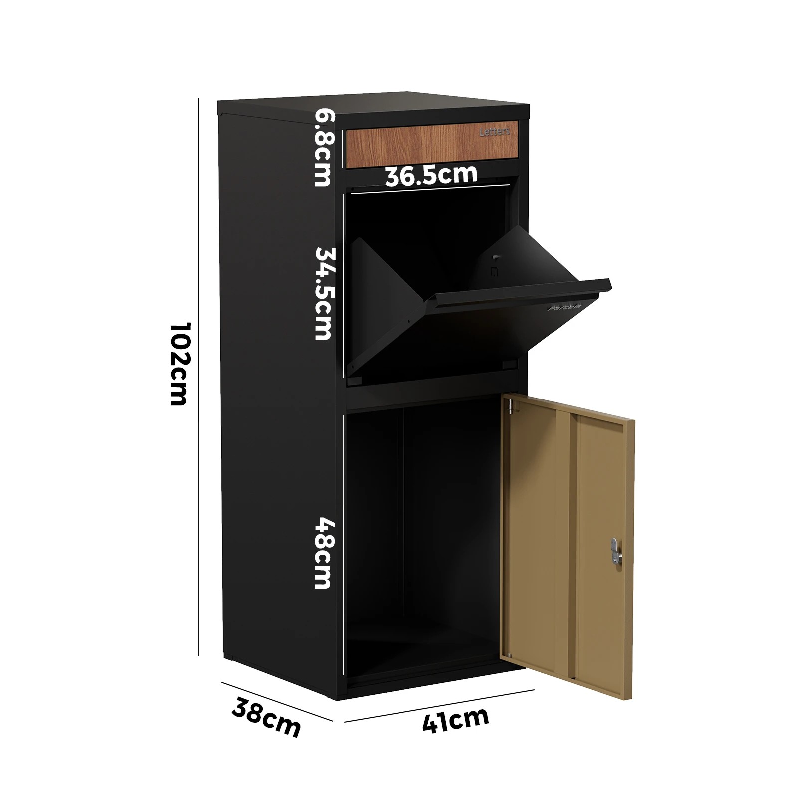 5 Oikiture Steel Parcel Letterbox Drop Box Package Lockable Storage - Multi, 5 of 5