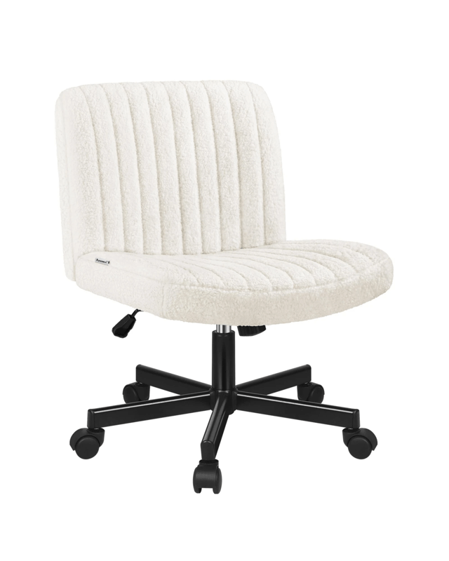 Alfordson Office Desk Chair Computer Armless Wide Seat Mid Back Boucle - W