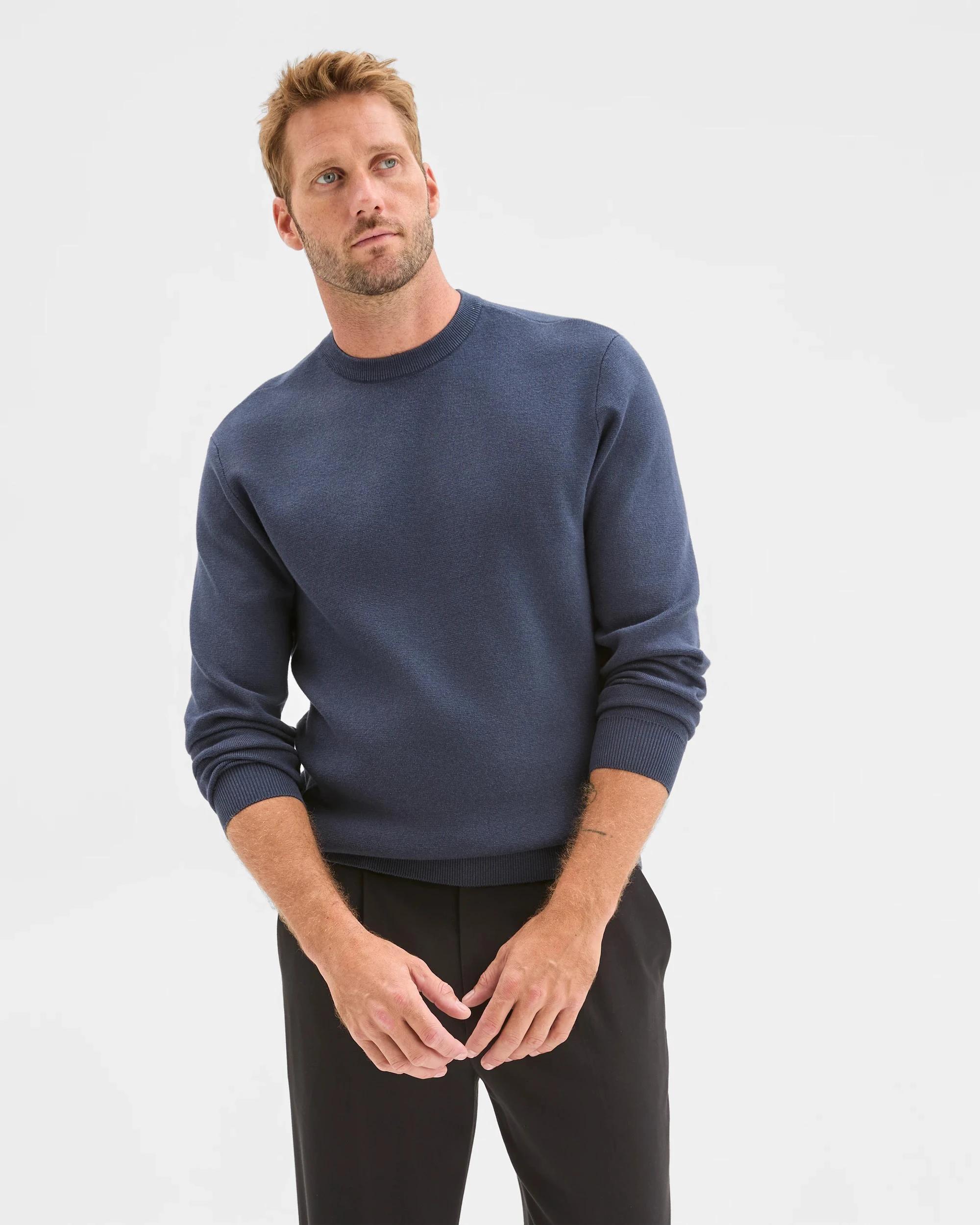 2 Preview Milano Knit Crew Neck Jumper NAVY, 2 of 5