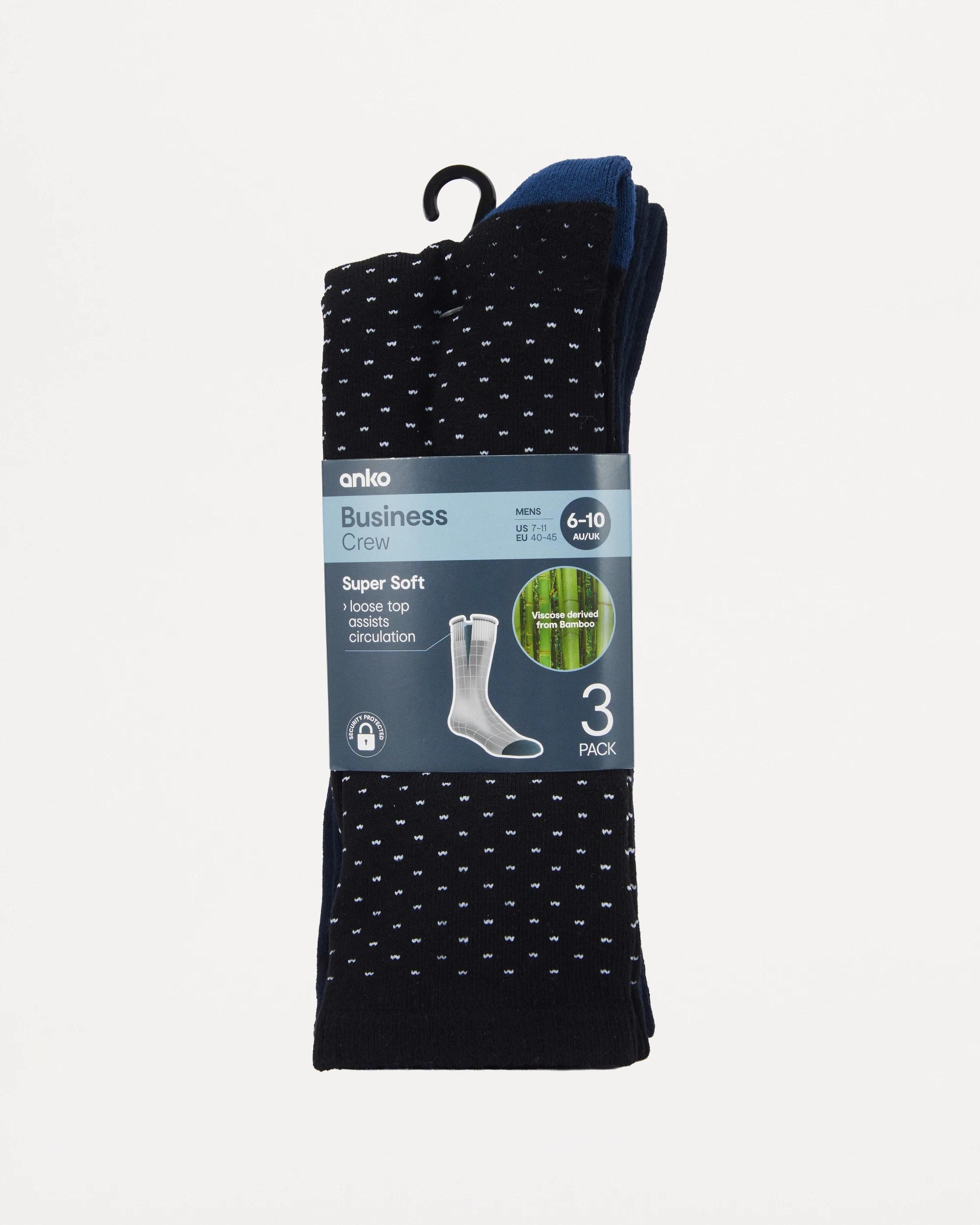 3 3 Pack Bamboo Business Socks Blu Dots, 3 of 3