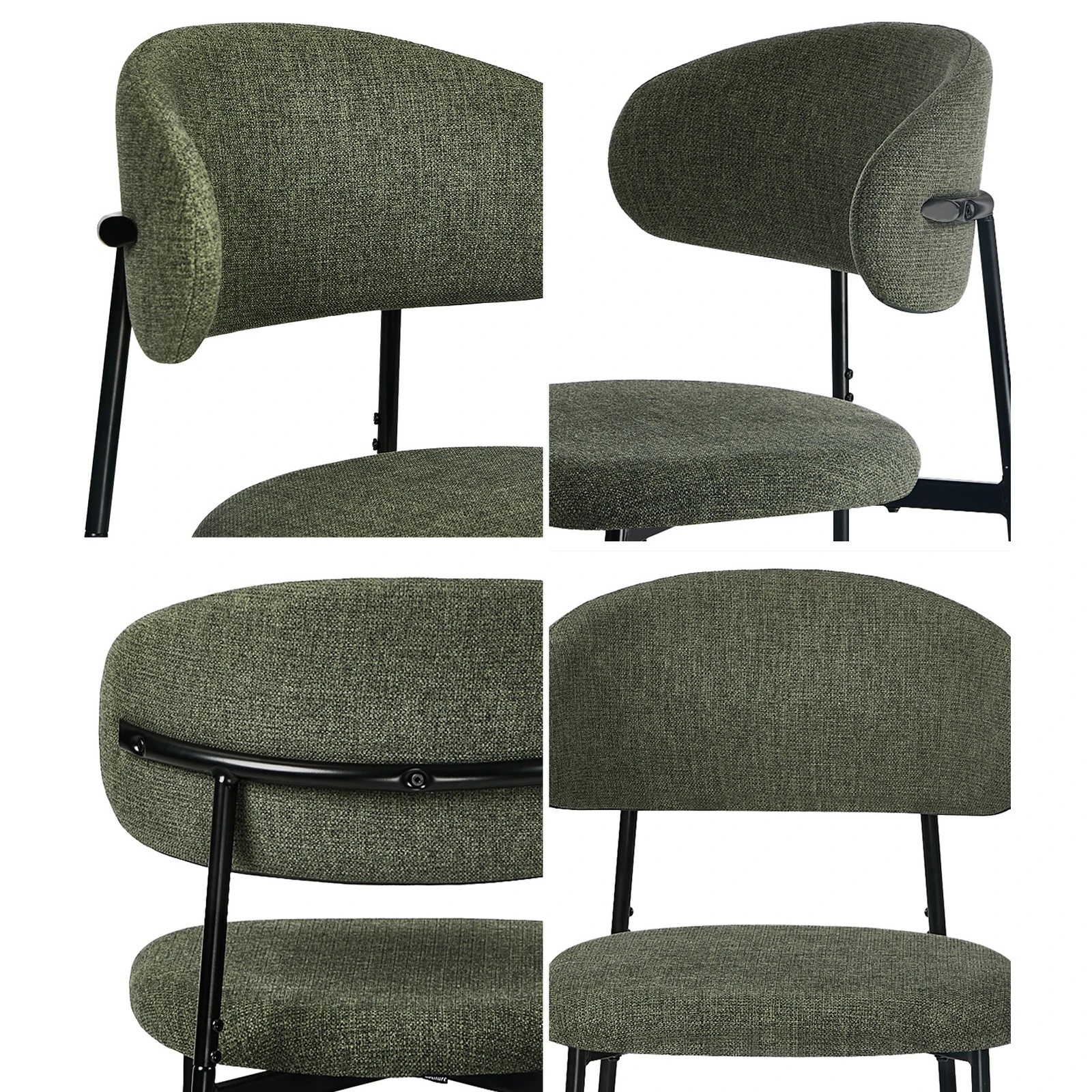 5 Oikiture 4x Dining Chairs Kitchen Lounge Seat Linen Fabric Accent Chair - Green, 5 of 9