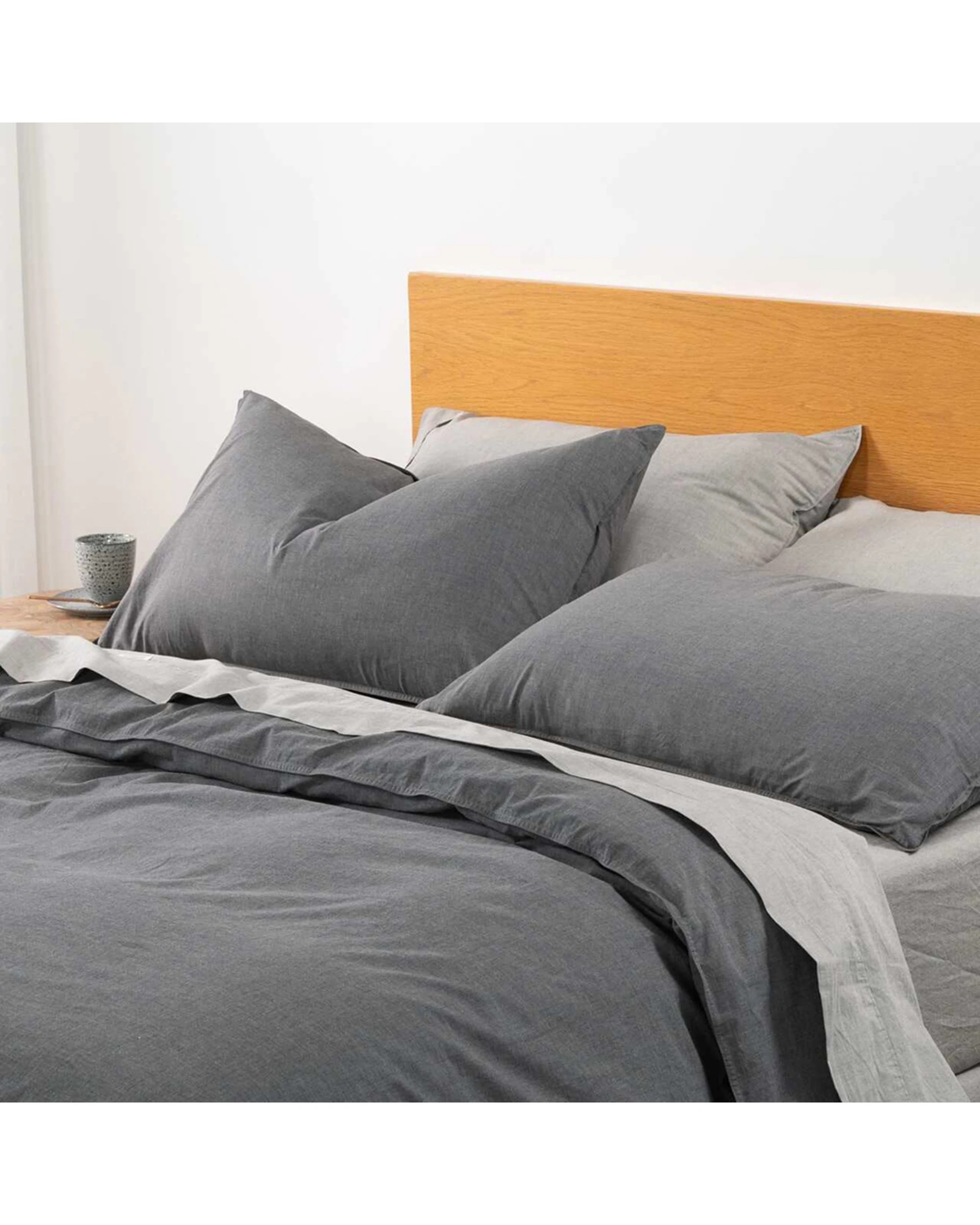 4 Canningvale Vintage Single Quilt Cover Set 100 Percent Cotton - Grey, 4 of 4