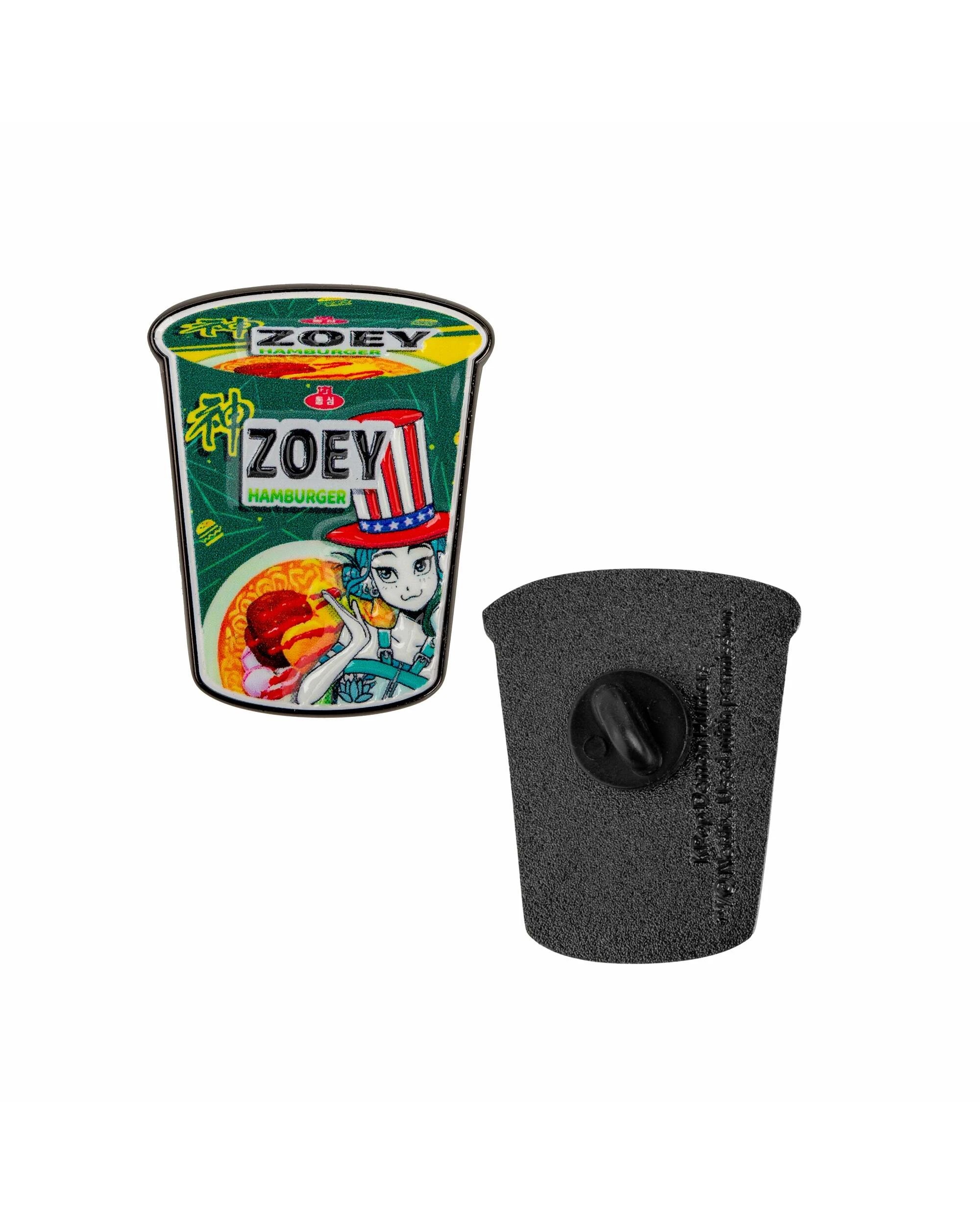 3 K-Pop Demon Hunters Zoey Hamburger Noodles Pin, 3 of 3