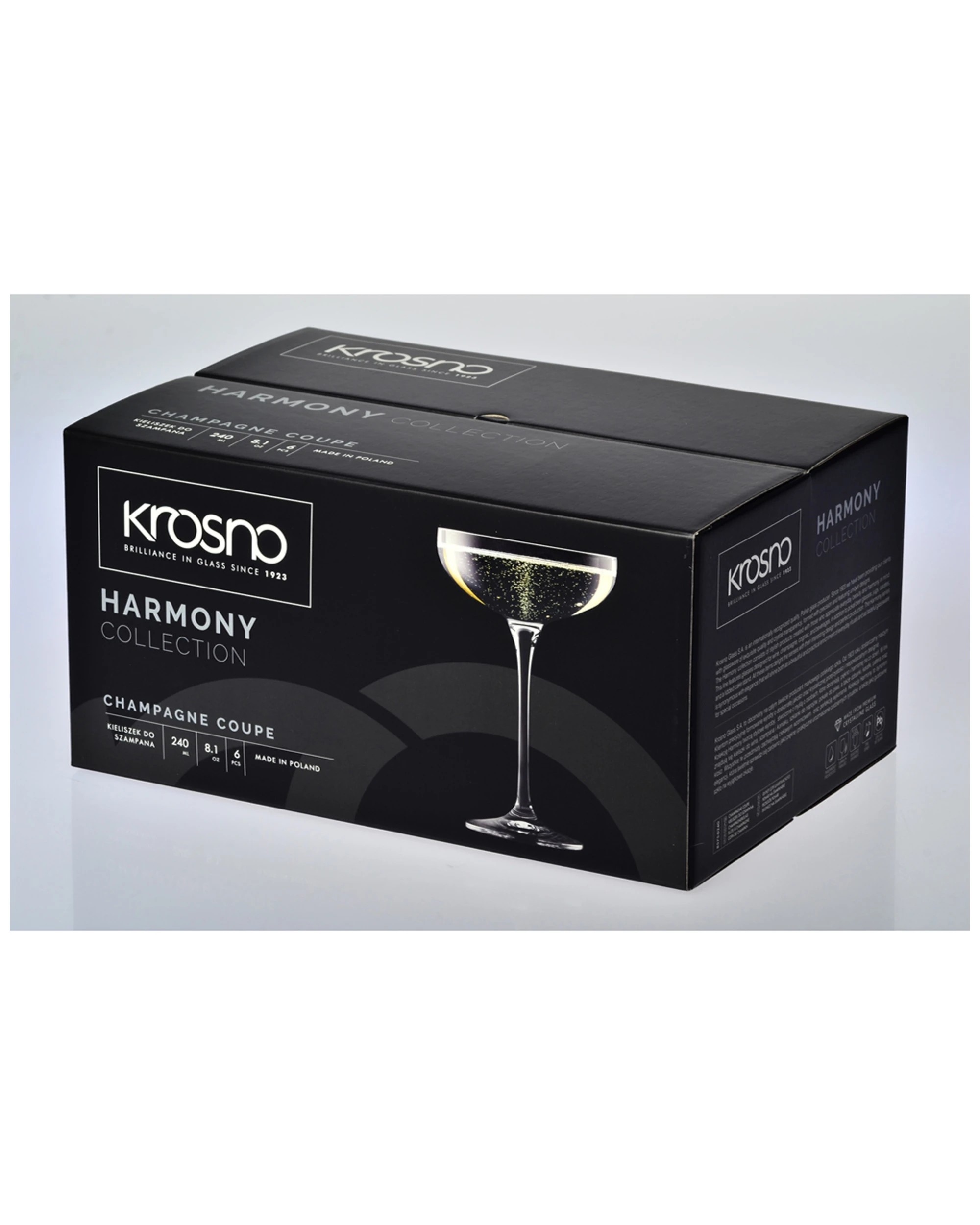 2 Krosno Harmony 6-Piece Stemmed Coupe Champagne Glasses 240ml - Plain, 2 of 9