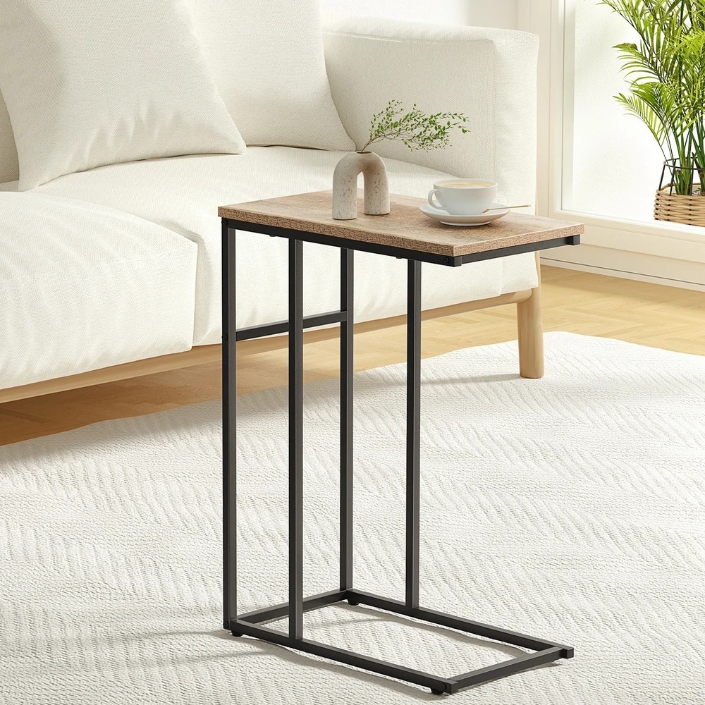 7 Artiss Coffee Table Side Table Walnut - Natural - Natural, 7 of 7