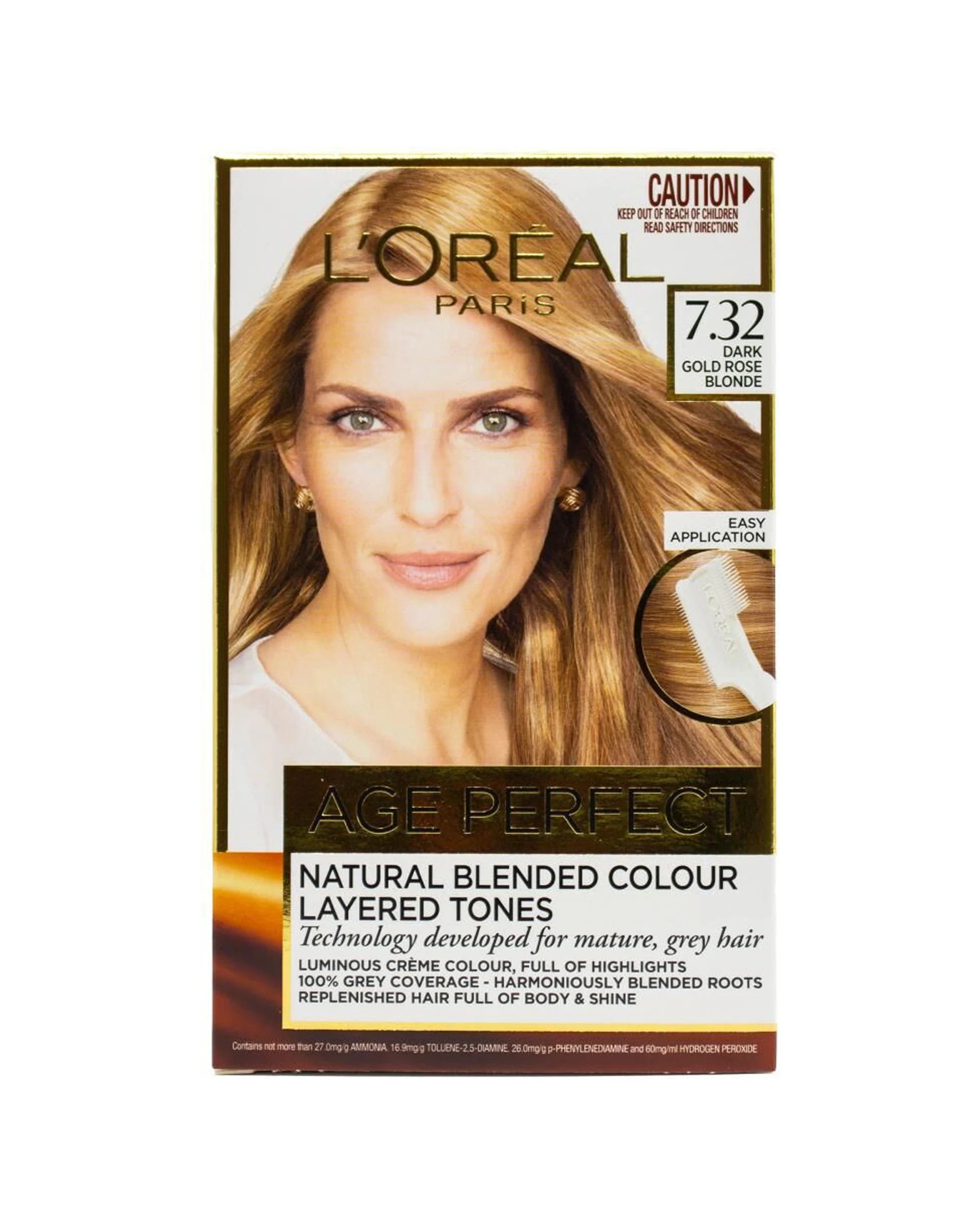 2 Loreal Hair Colour Age Perfect 6PK Designed For Mature Hair Dark Gold Rose Blonde 7.32 - Multi, 2 of 5