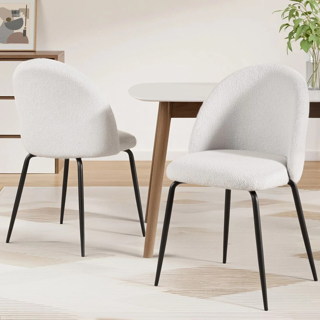 3 Artiss Dining Chairs Set of 2 - White, 3 of 4