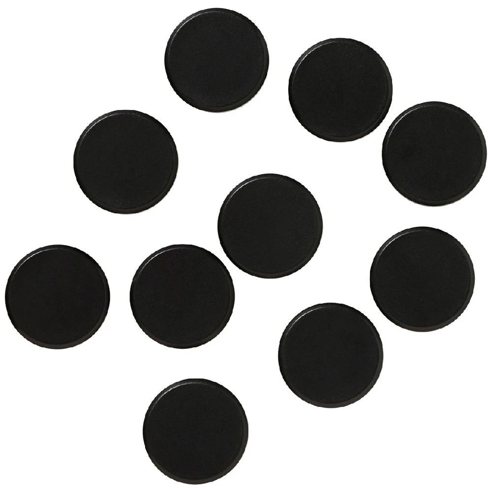 1 J.Burrows Round Magnets Black 10 Pack, 1 of 2