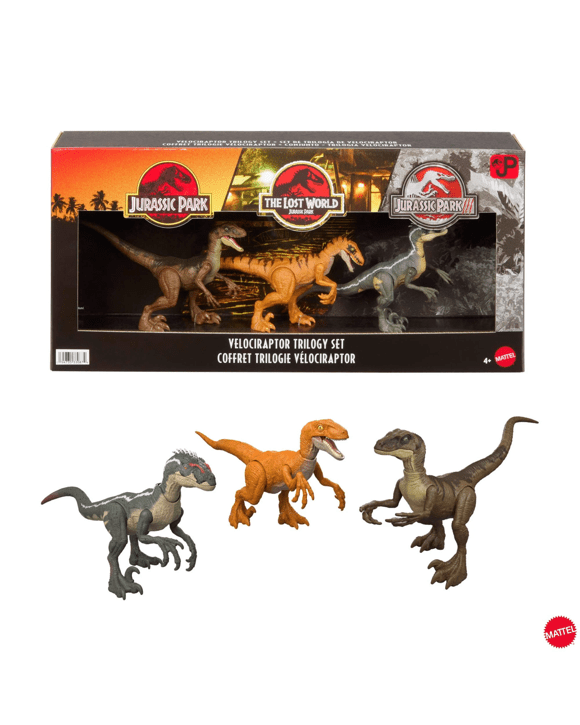 Jurassic World Jurassic Park I, II and III Velociraptor Trilogy