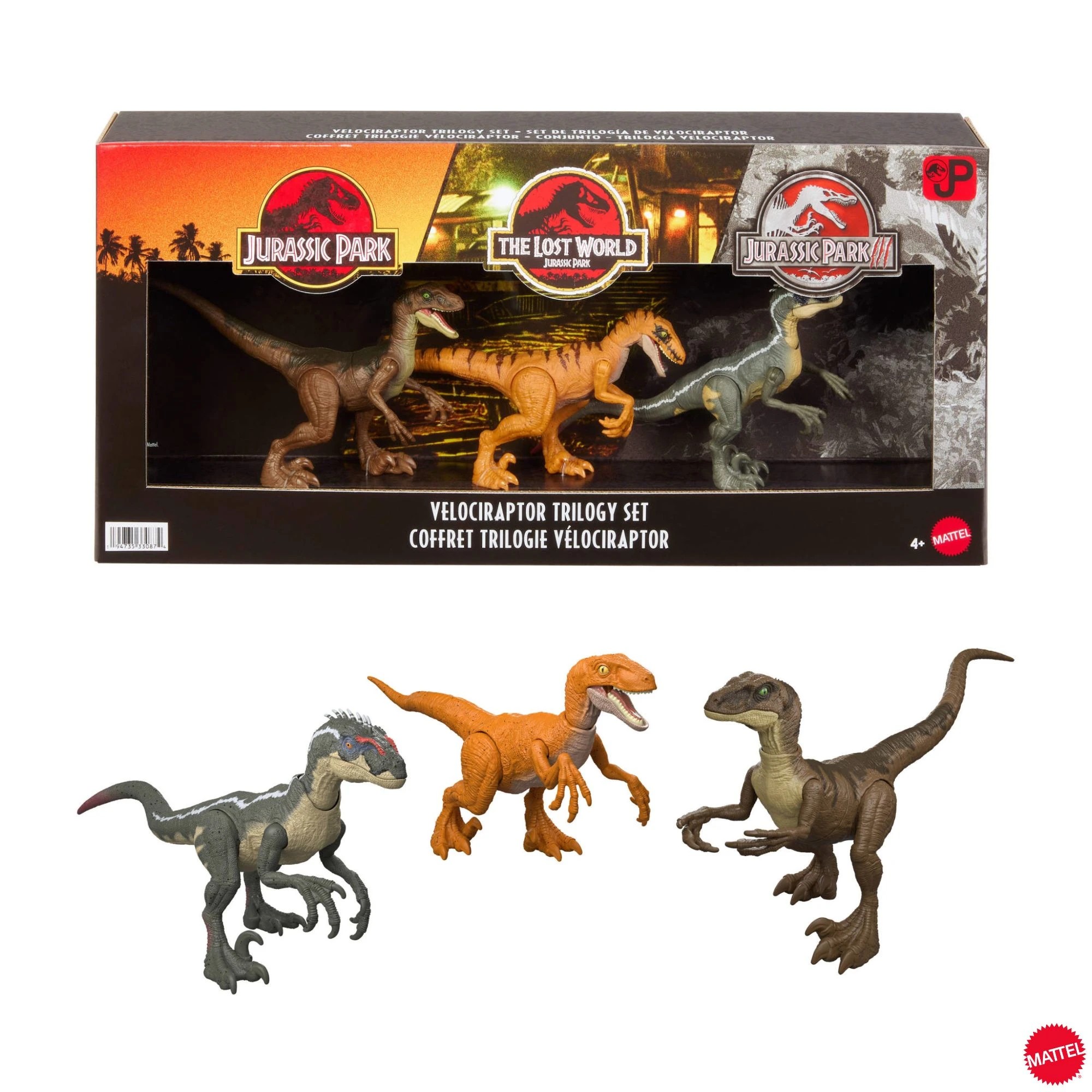 1 Jurassic World Jurassic Park I, II and III Velociraptor Trilogy Set, 1 of 7