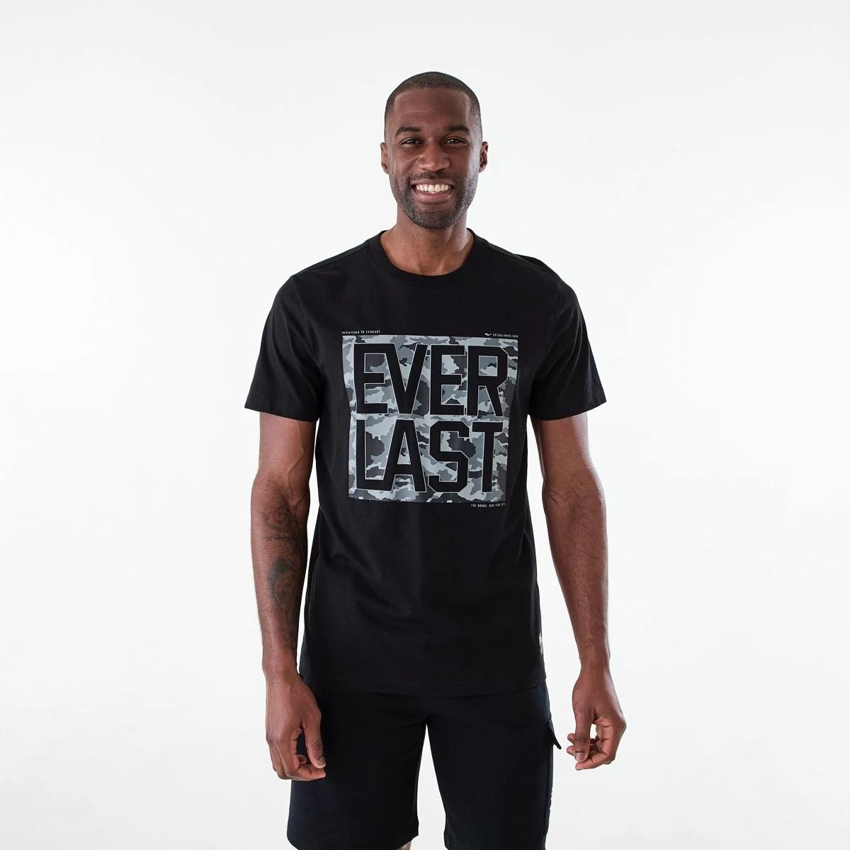 1 Everlast Mens Camo T-shirt EVERLAST BLACK, 1 of 7