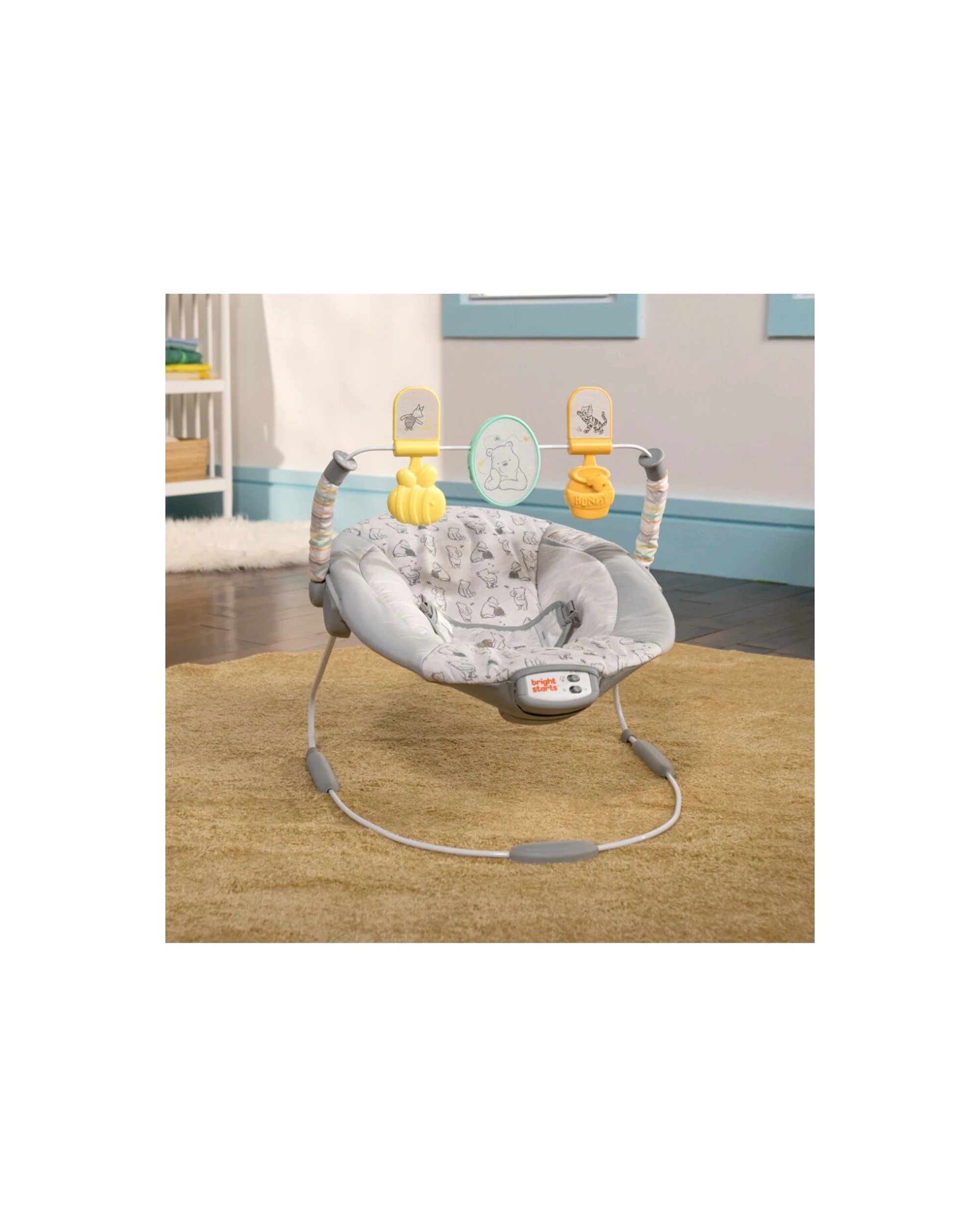 4 Bright Starts Disney Winnie The Pooh Pals Vibrating Bouncer 0-6 Months - Grey, 4 of 4