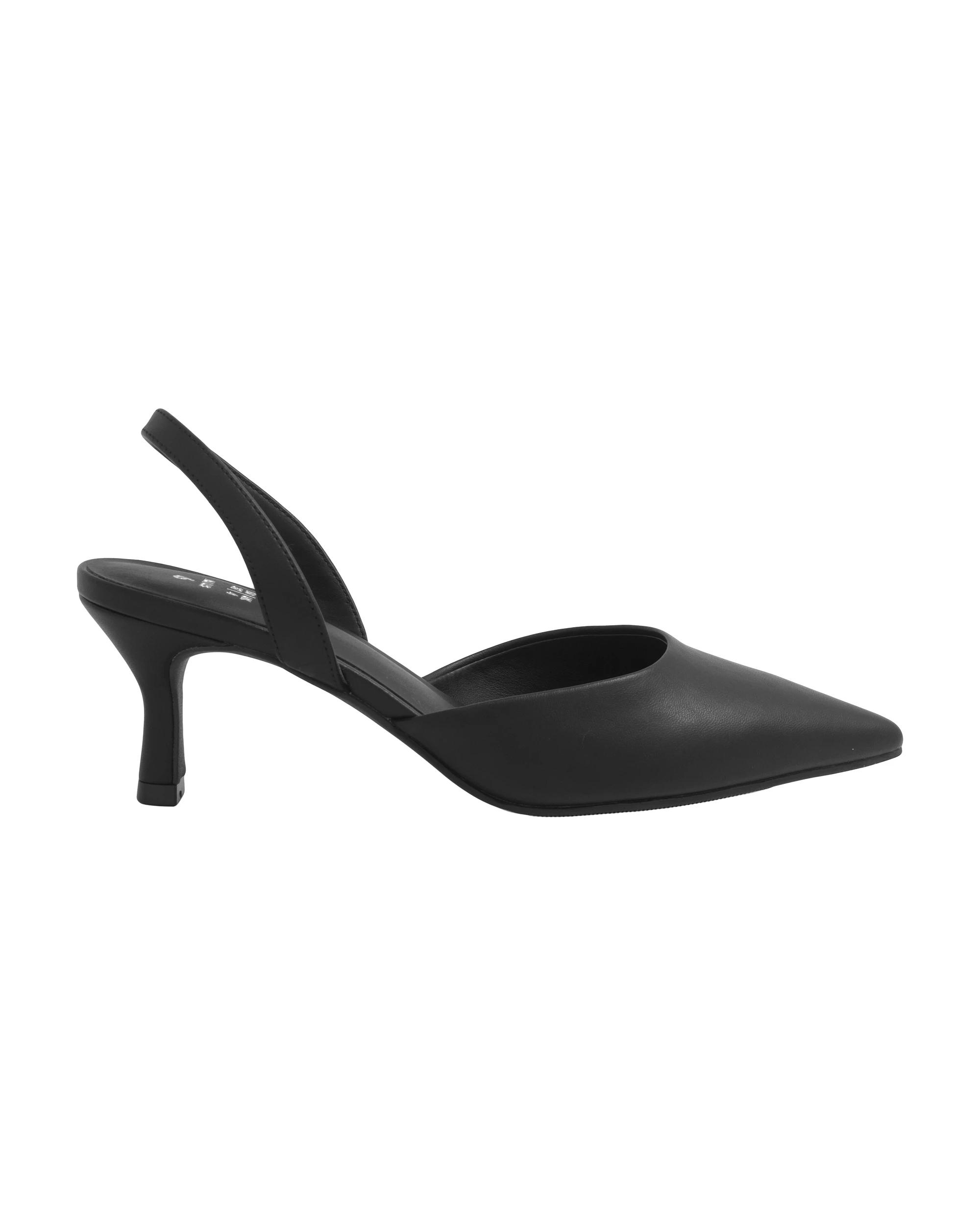 1 Two Part Slingback Heels Black, 1 of 5