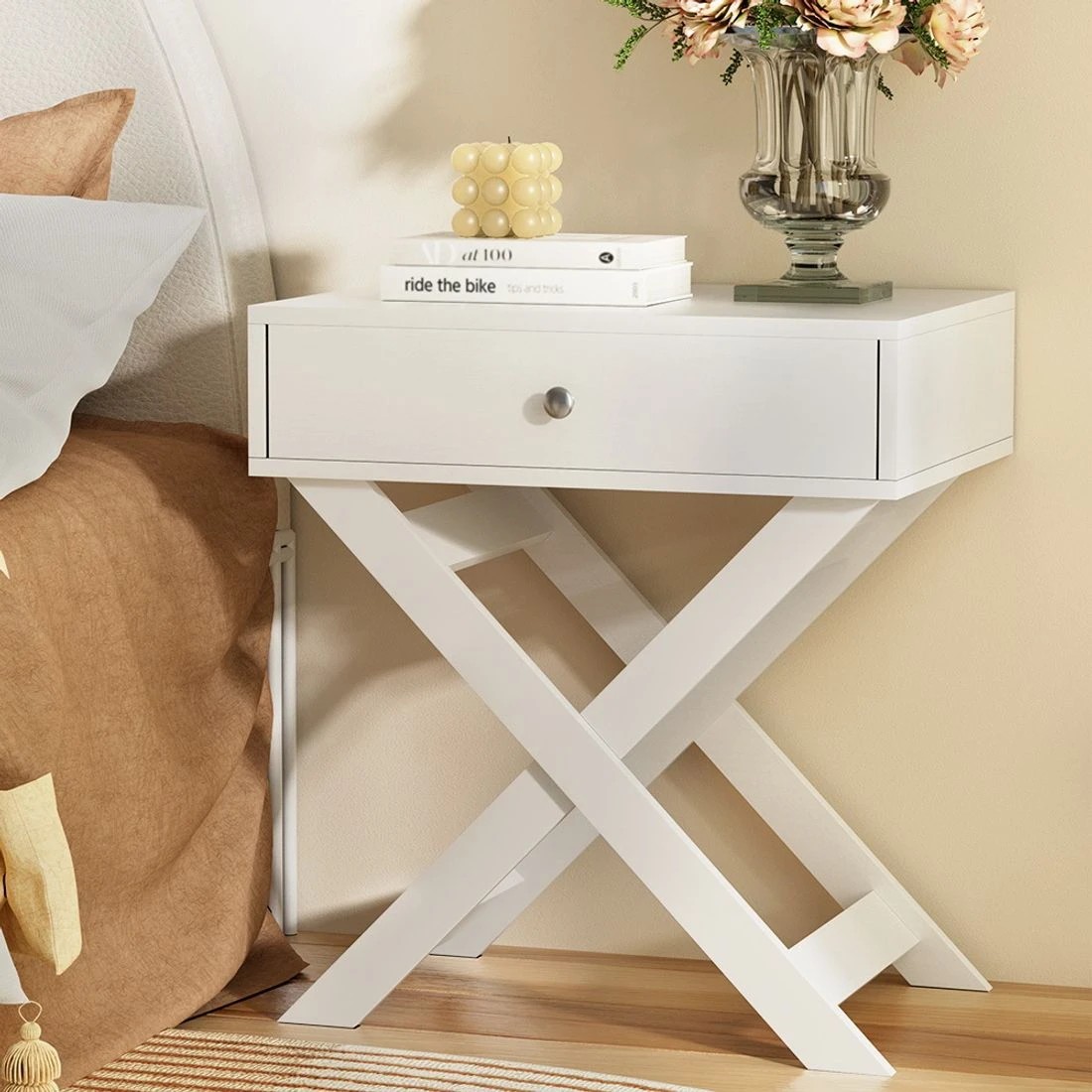 3 Artiss Bedside Table with Drawer
 - white, 3 of 7