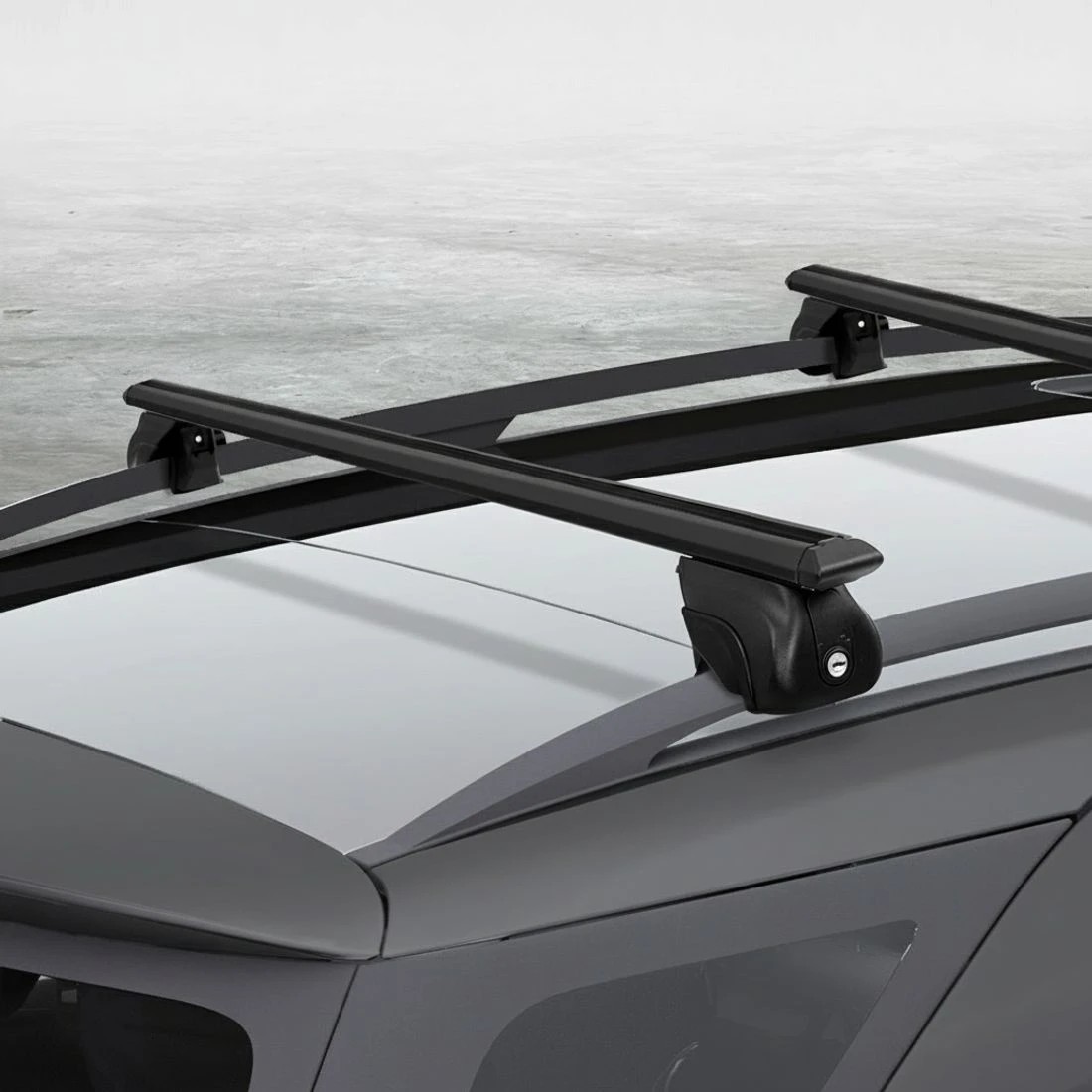 4 Giantz Universal Car Roof Racks Pod Aluminium Cross Bars Upgraded Holder 126cm - Black, 4 of 4