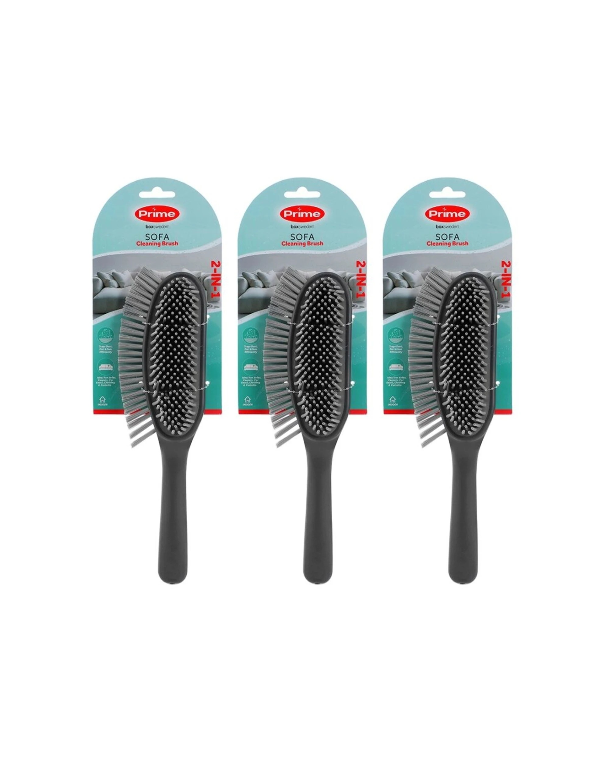 1 Boxsweden 3PK Prime Sofa Or Carpet Cleaning Brush With Grip Handles Cleaning Supplies - Multi, 1 of 7