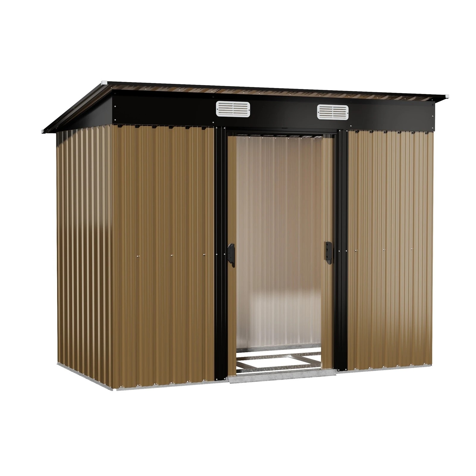 7 Livsip Garden Shed Outdoor Storage Sheds 2.38x1.31M Workshop Shelter With Base - Brown, 7 of 8