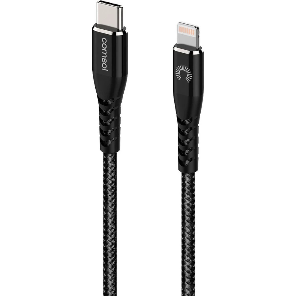 1 Comsol Kevlar USB-C to Lightning MFi Cable 2m Black, 1 of 3
