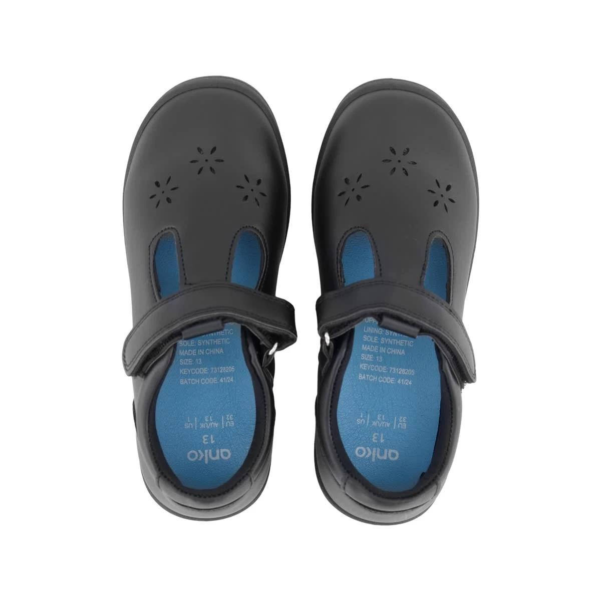 3 Senior T-Bar School Shoes Black, 3 of 6