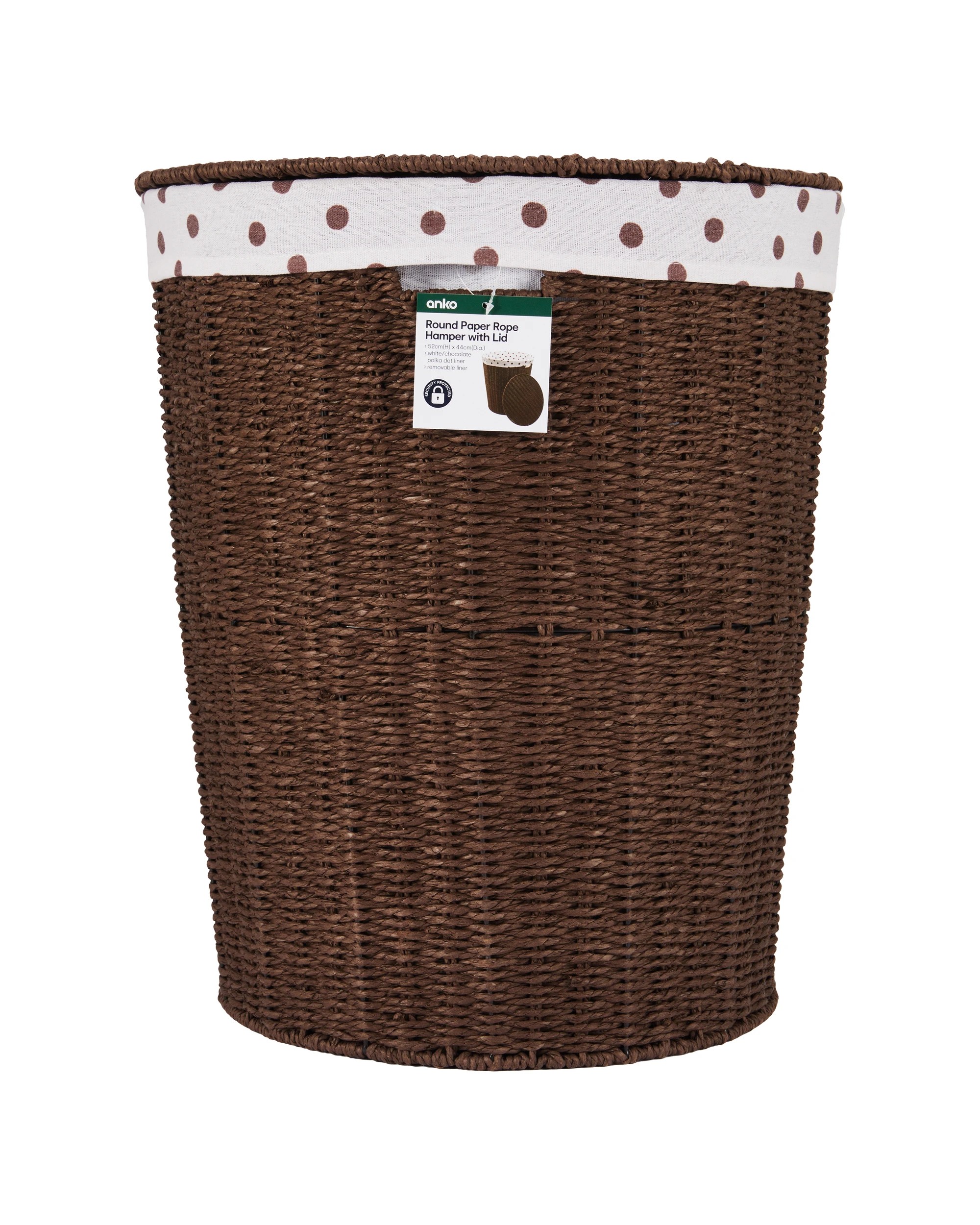 6 Round Paper Rope Hamper with Lid, 6 of 6