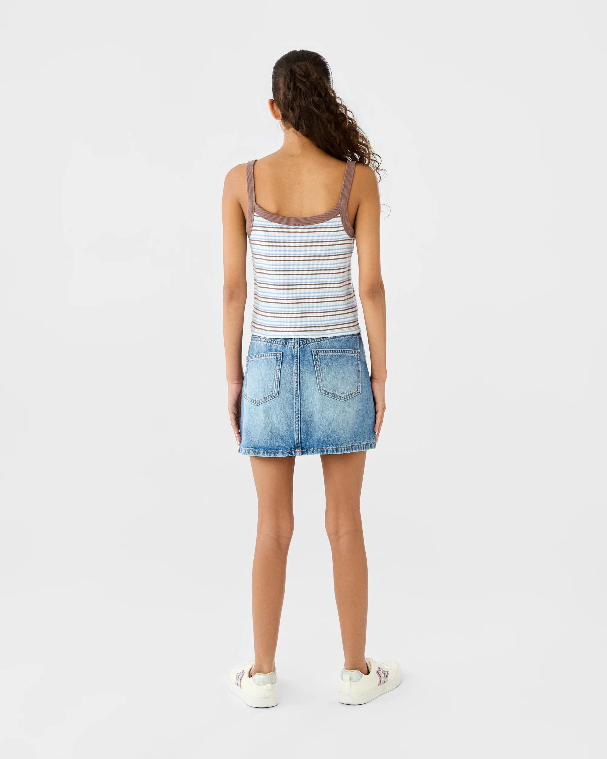 6 Strappy Rib Tank Brn Stripe, 6 of 6