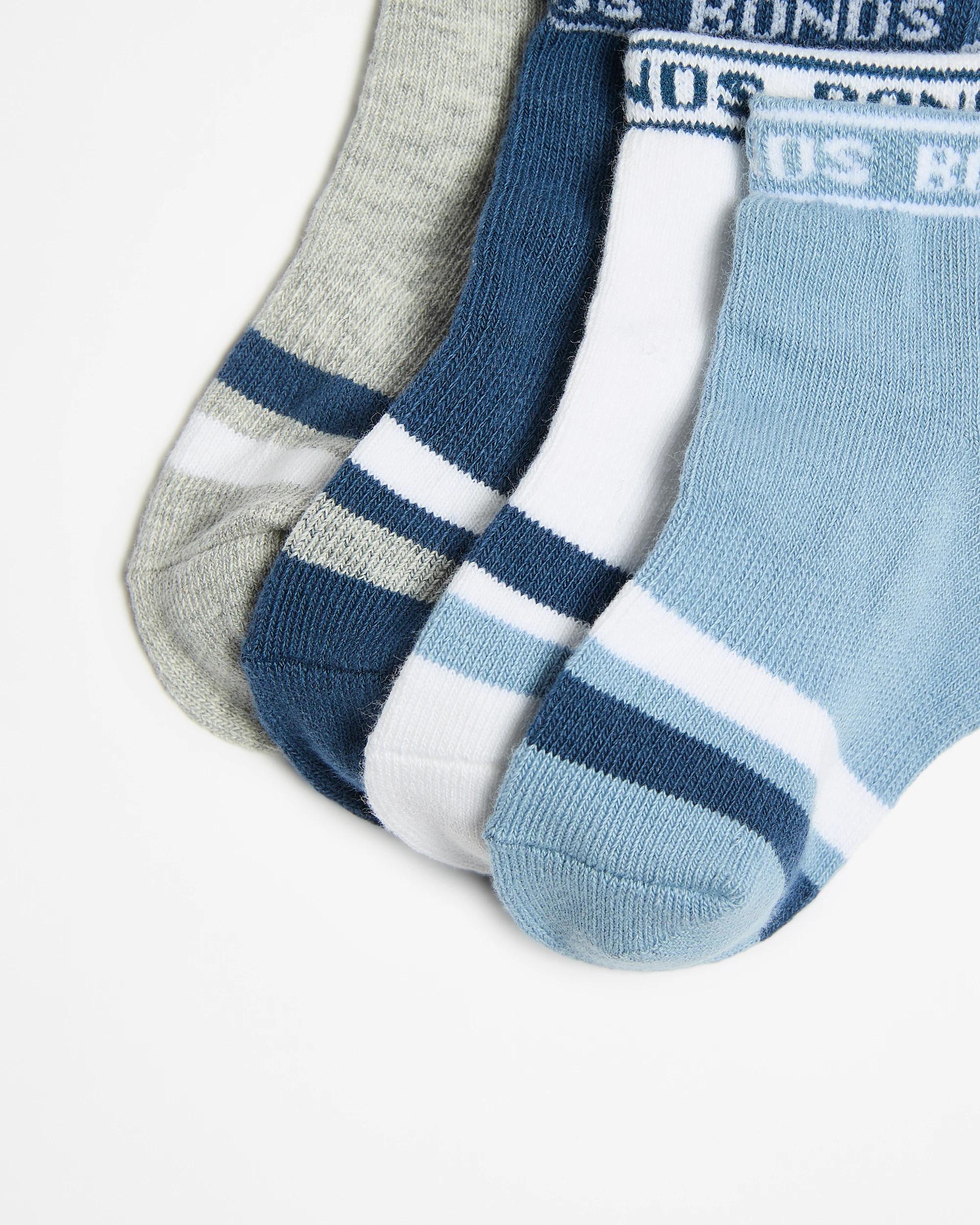 2 Baby Cotton Blend Logo Cushioned Sport Low Cut Socks 3 Pack - Bonds BLUE/WHITE/NAVY/GREY, 2 of 3