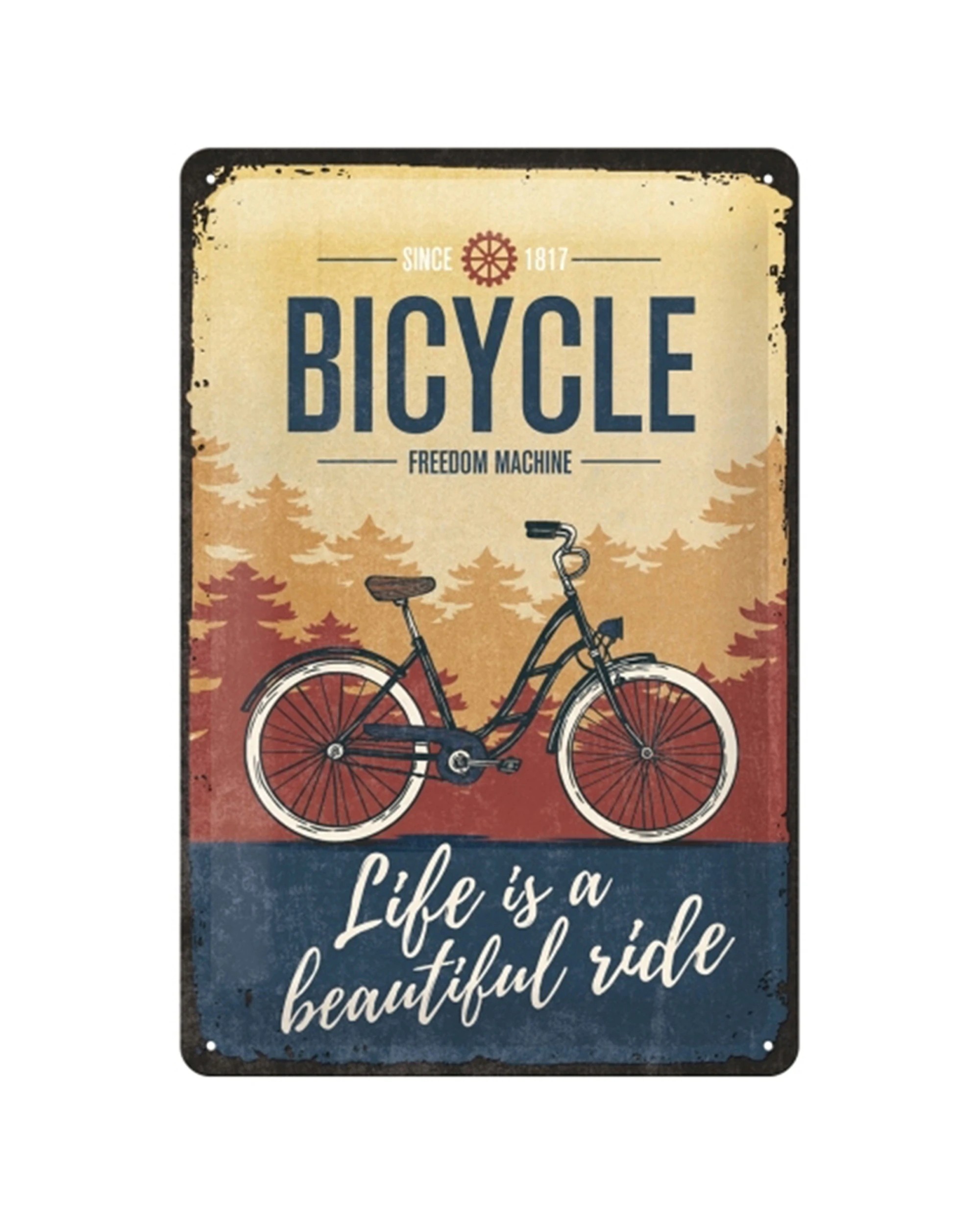 1 Nostalgic-Art Medium 20x30cm Metal Wall Art Sign Plaque - Bicycle Beautiful Ride - Multi, 1 of 4