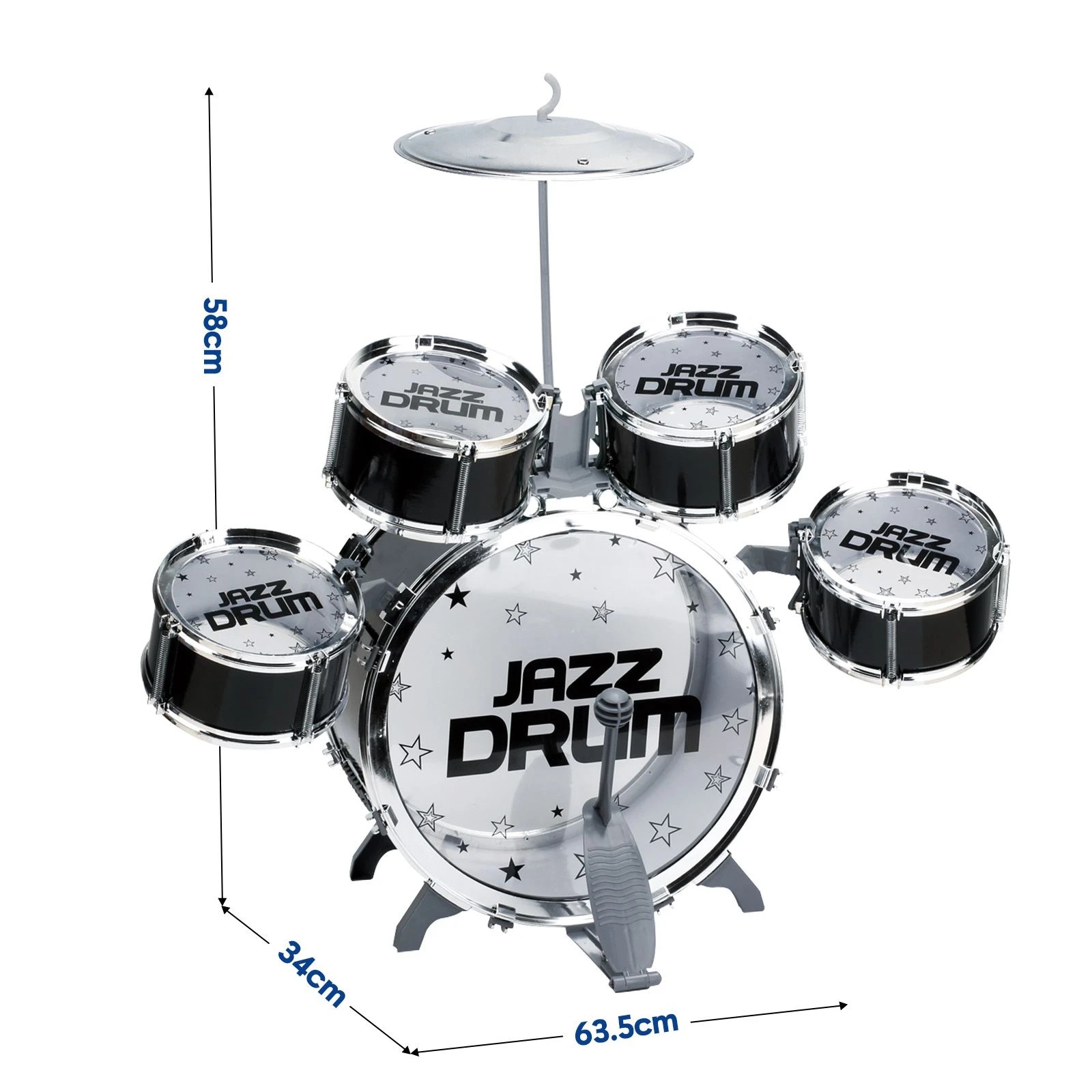 3 Ausway Children Drum Play Set with Stool & Drumsticks Kids Educational Preschool, 3 of 7