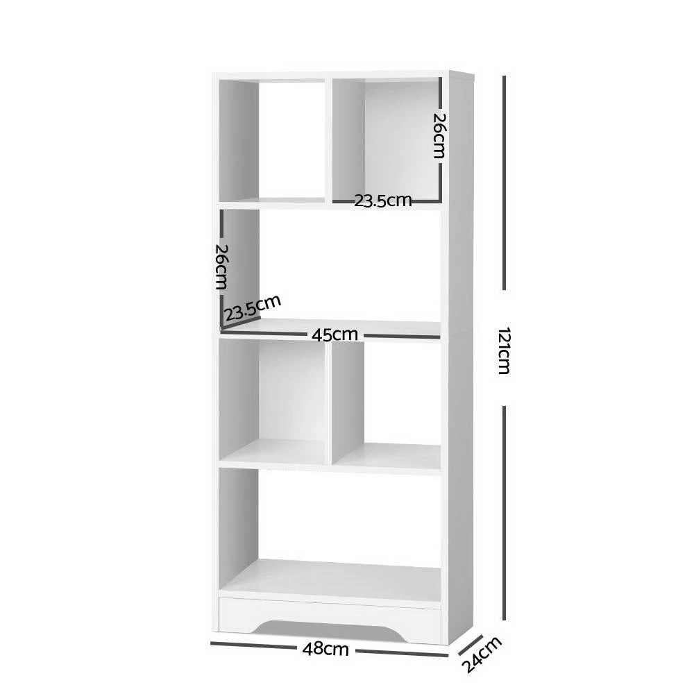 3 Artiss Bookshelf 4 Tiers - White, 3 of 4