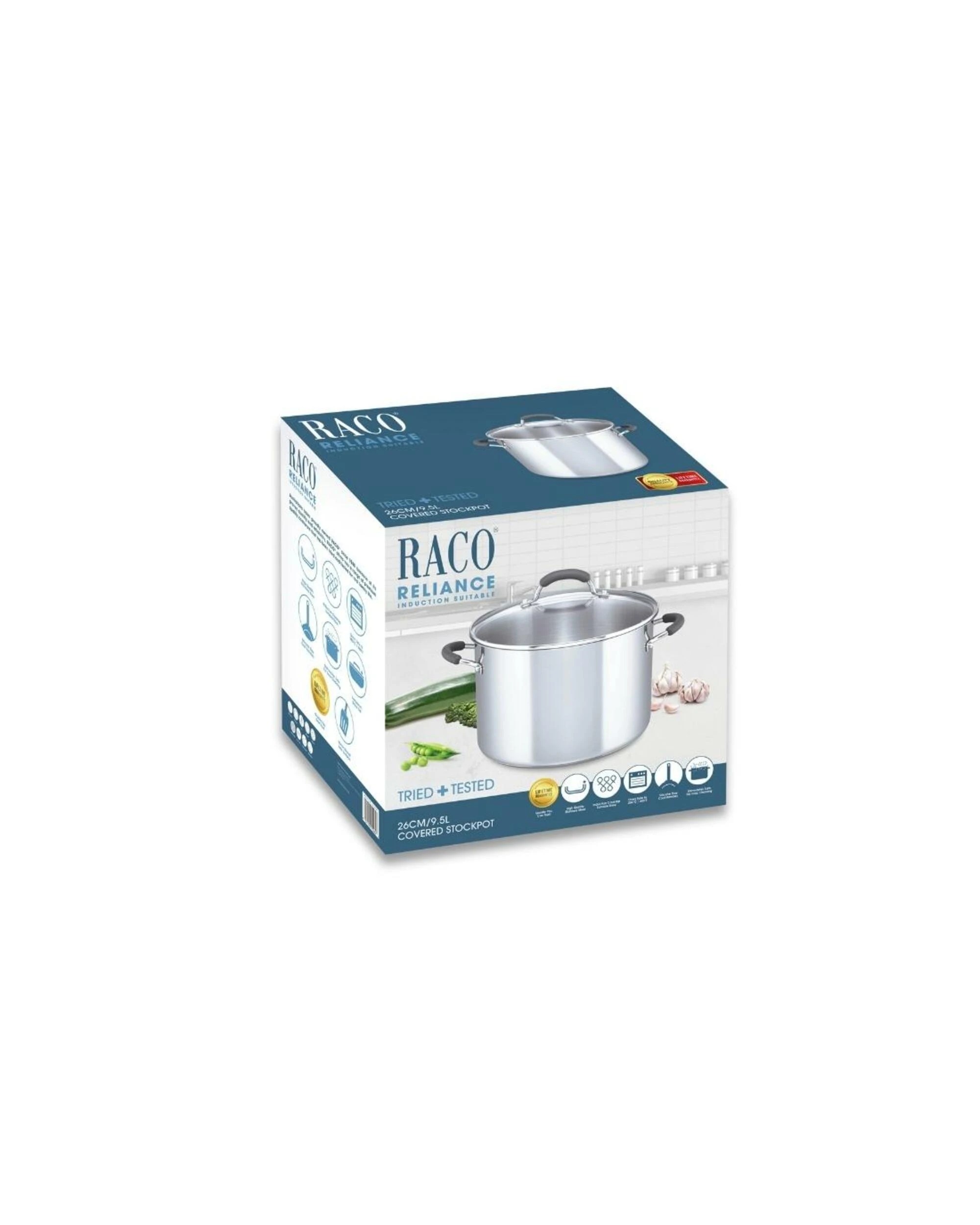 2 RACO Reliance Stainless Steel Induction Stockpot 26cm/9.5L - Silver, 2 of 2