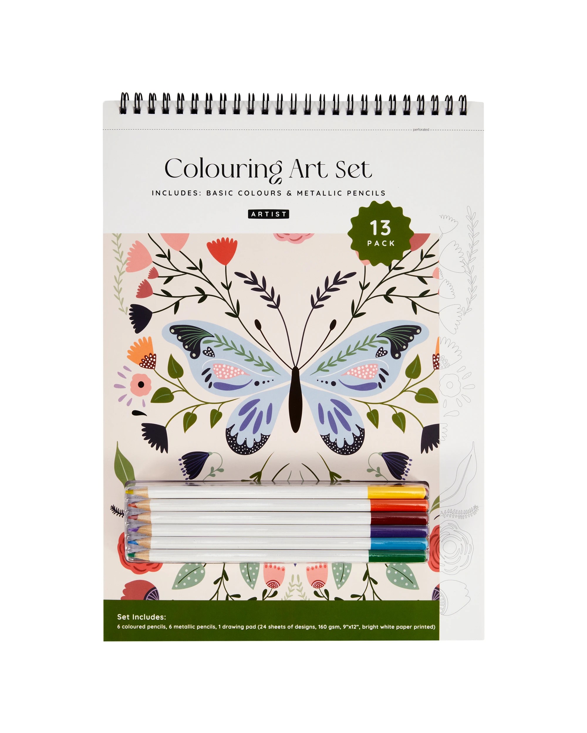 1 13 Pack Colouring Art Set - Butterfly, 1 of 5