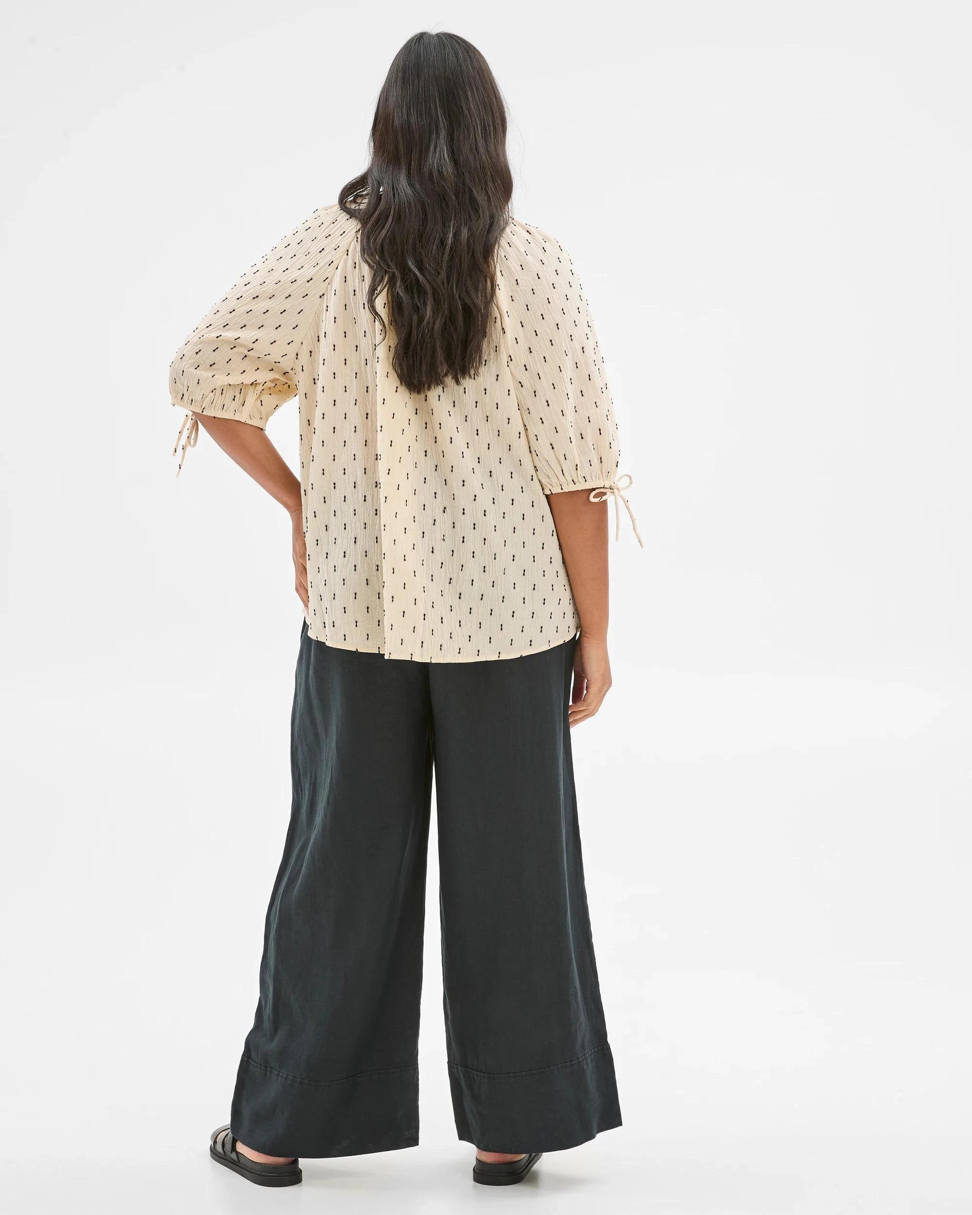 4 Target Plus Size Puff Sleeve Dobby Blouse ASH BROWN, 4 of 5