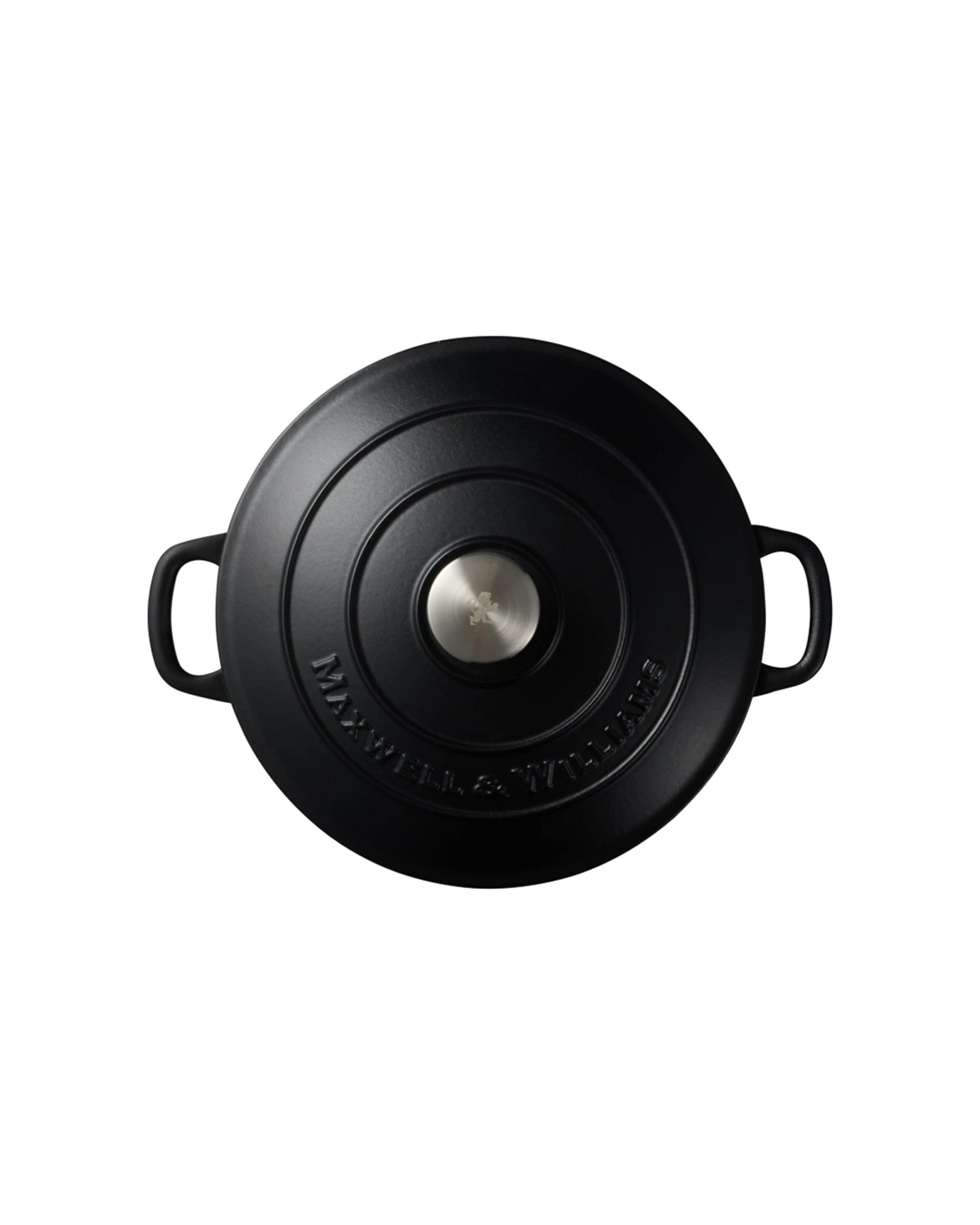 3 Maxwell & Williams Cast Iron Round Casserole Pan 28cm/6.2L Cookware - Black, 3 of 5