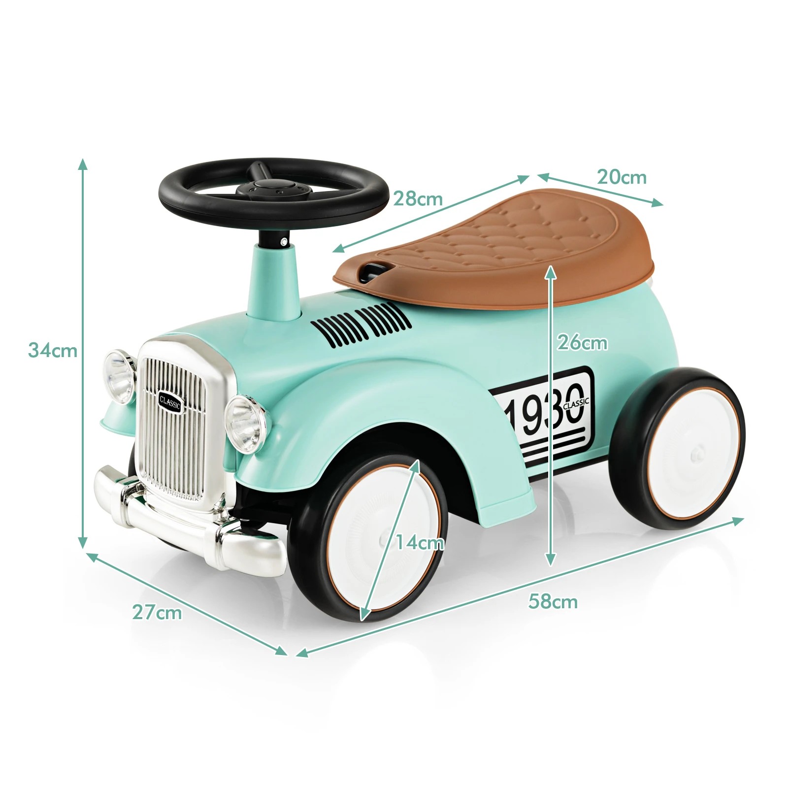 4 Costway Foot to Floor Kids Riding Car Toy Walker Vehicle - Green, 4 of 5