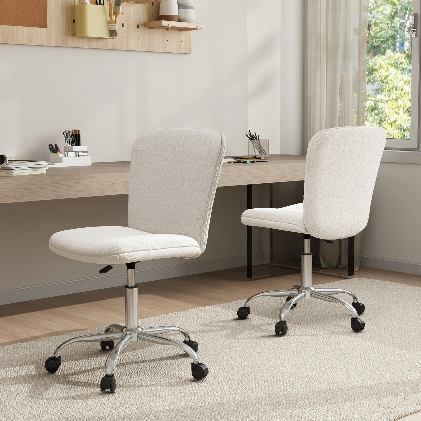 3 Costway 2PCS Height-adjustable Ergonomic Mesh Office Chair Breathable Swivel Computer Desk Chair, 3 of 4