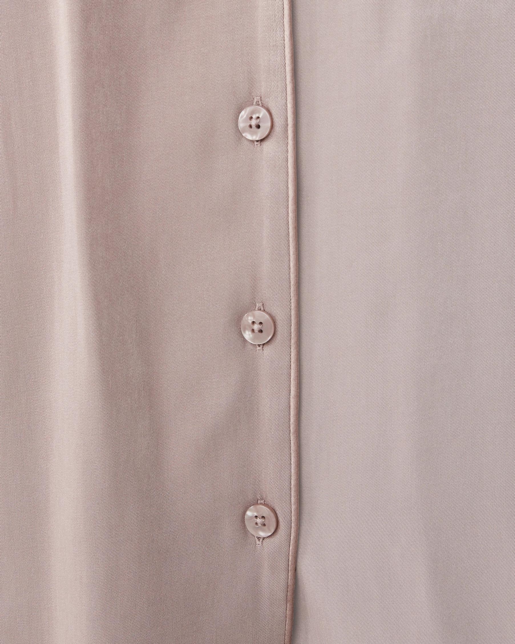 6 Lace Trim Matte Satin Pyjama Set Grey Taupe, 6 of 9