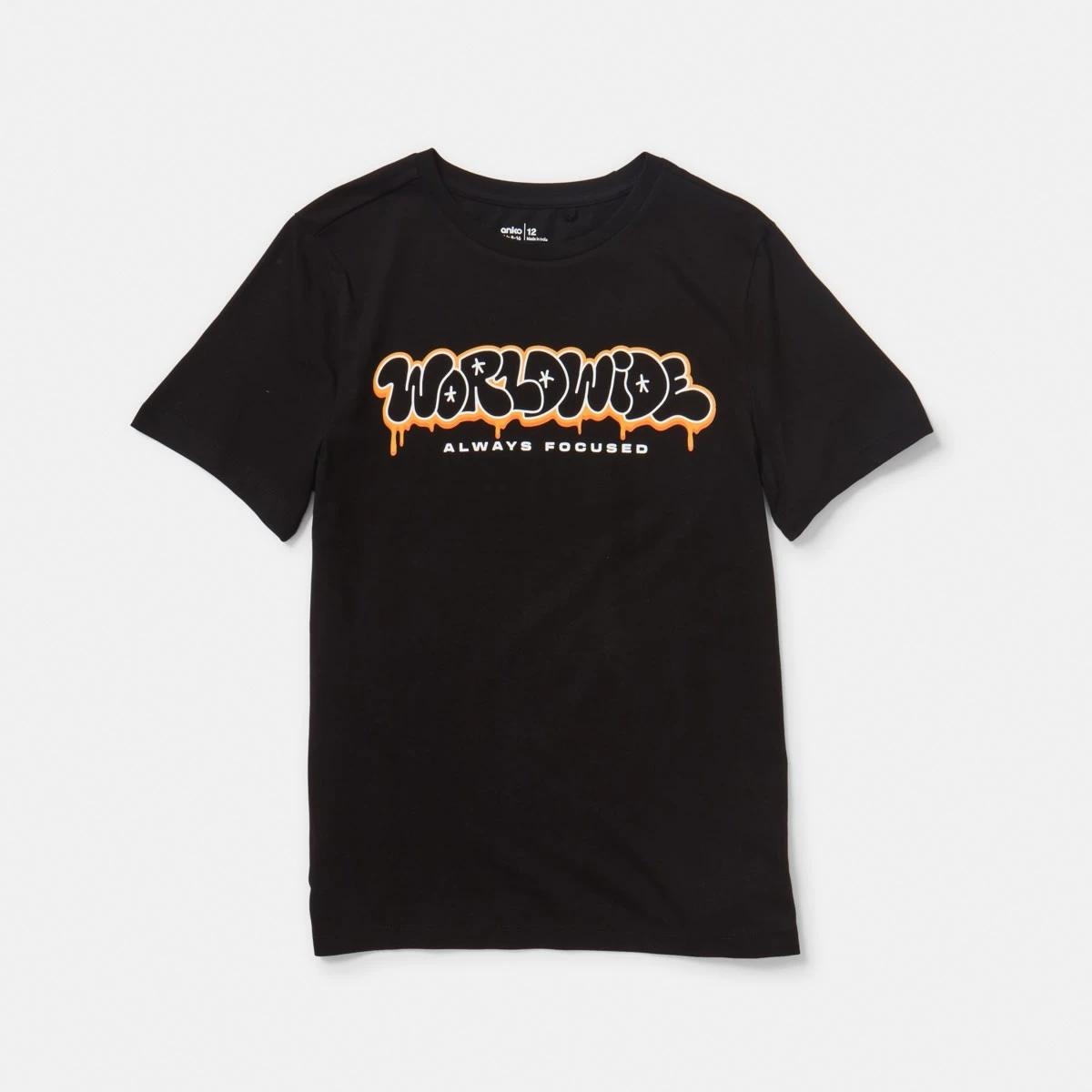 7 Short Sleeve Print T-shirt Blk Worldw, 7 of 8