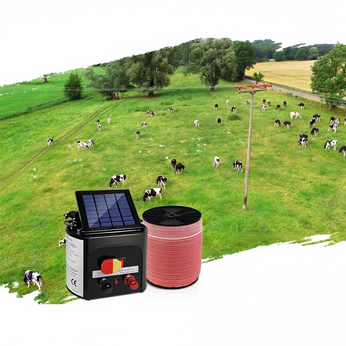 4 Giantz Fence Energiser 3KM Solar Powered Electric 1200M Poly Tape - Multi, 4 of 7