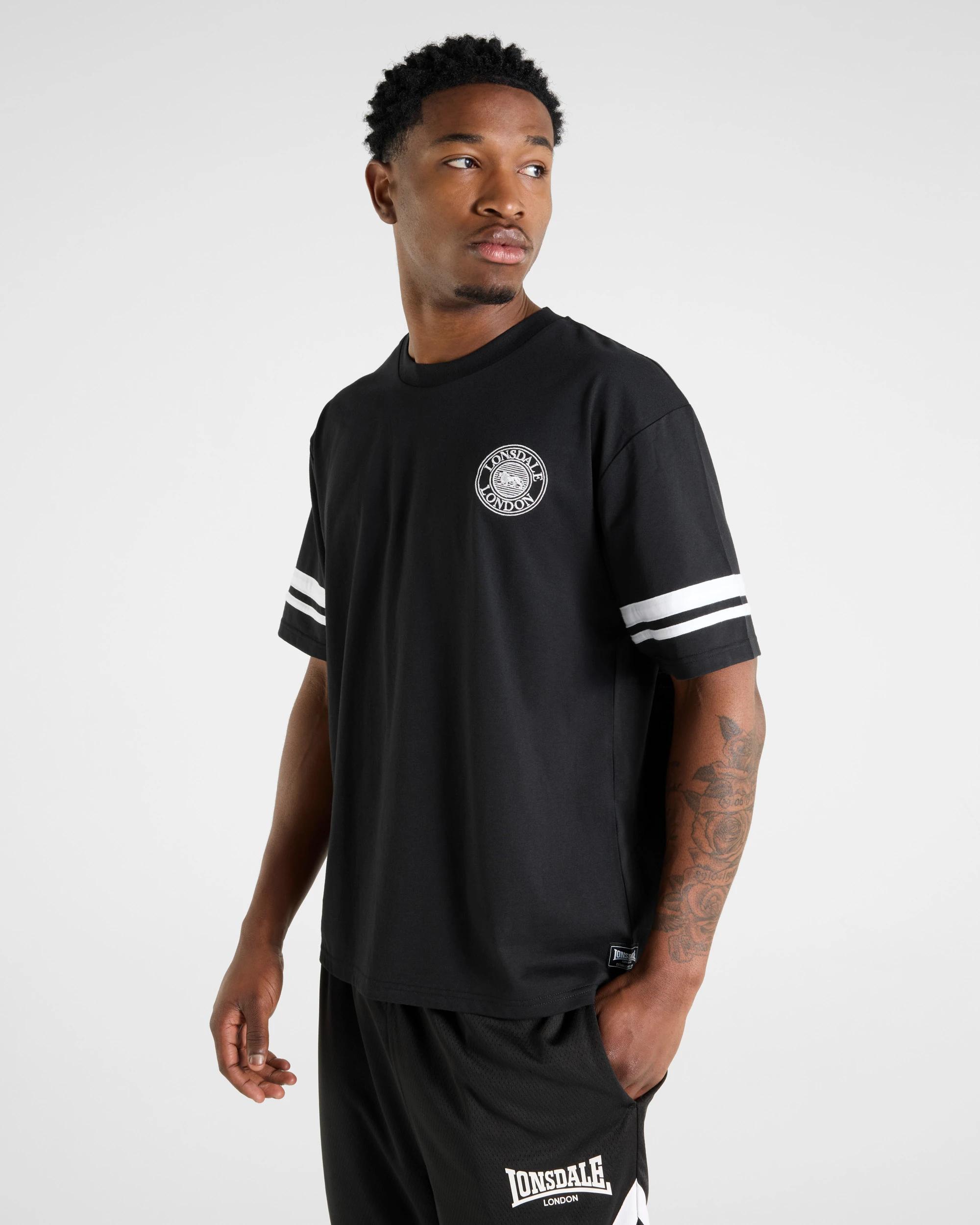 2 Varsity Short Sleeve T-shirt - Lonsdale London BLACK, 2 of 5